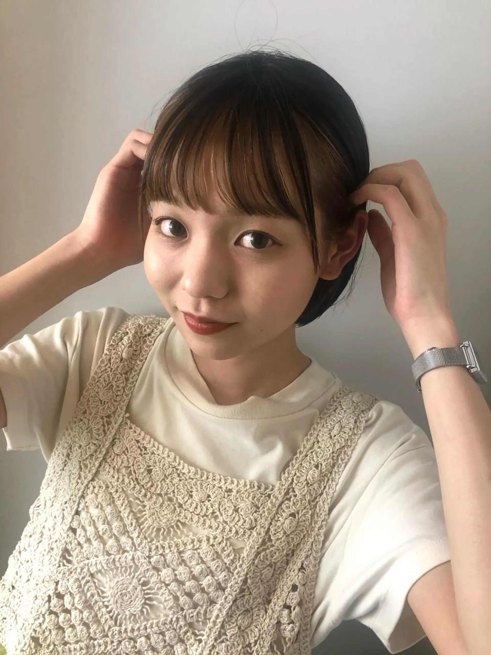 ショート 切りっぱなしボブ ボブ レイヤー特化/小顔顔 周り/セノ/表参道のヘアスタイル