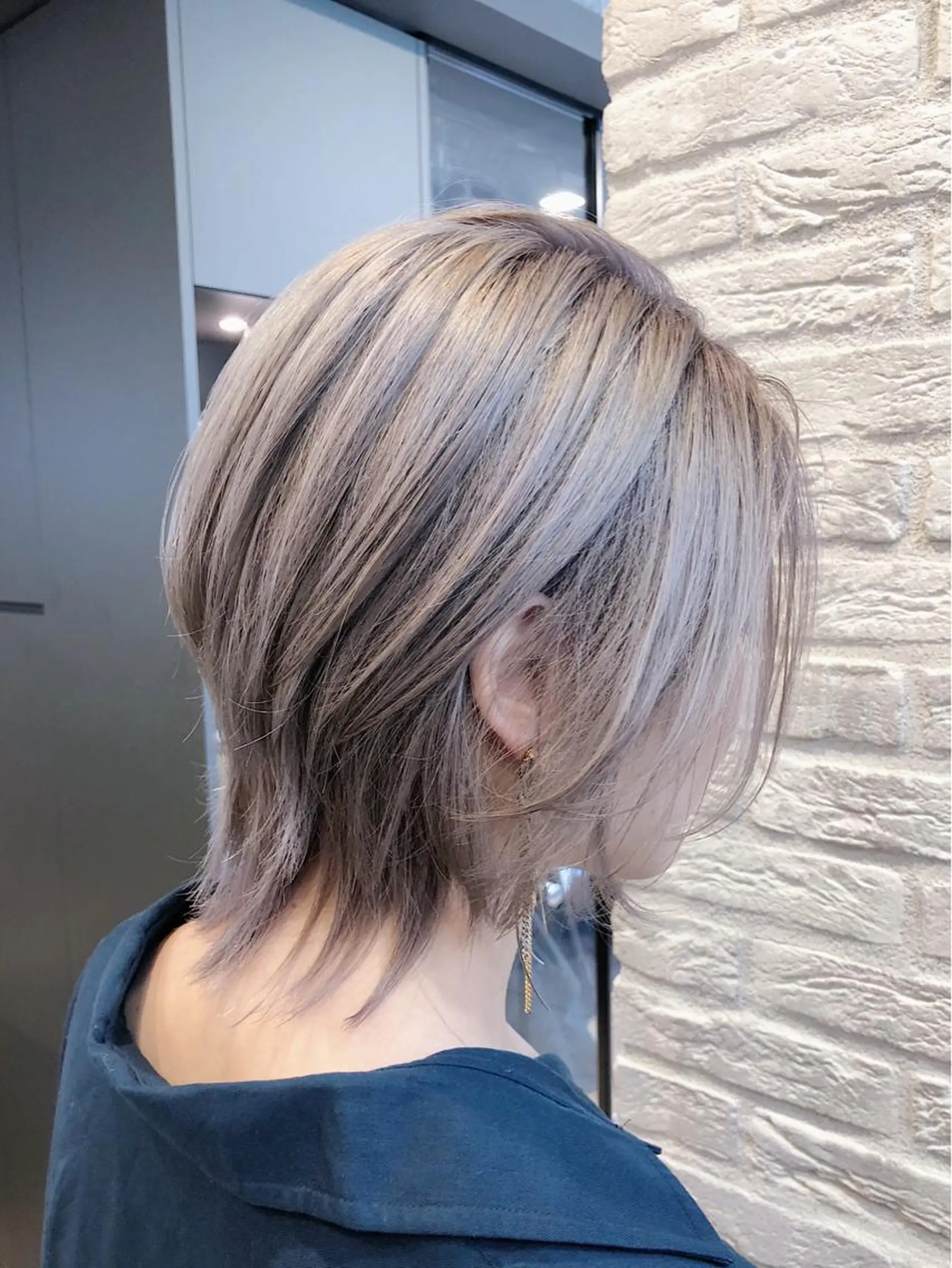 ショート カラー シルバー ホワイトシルバー ショートヘア ウルフカット ノンダメージ髪質改善 カラー💎/KURAのヘアスタイル