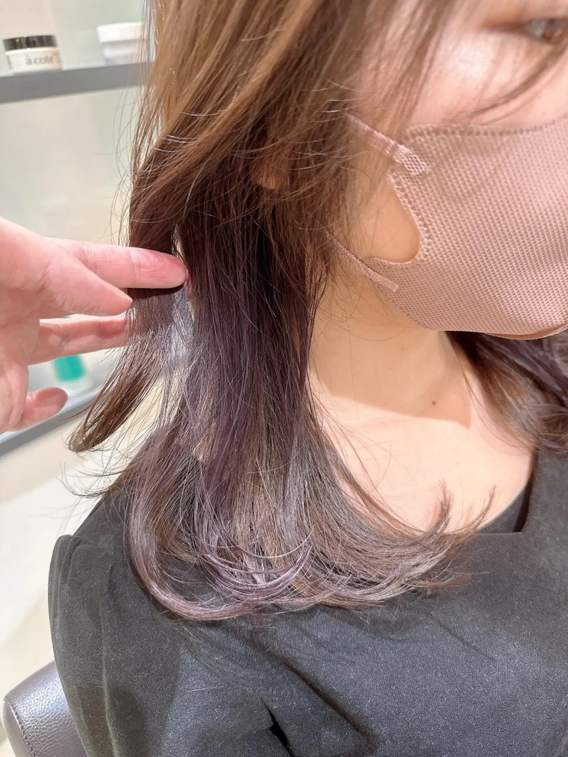 ミディアム カラー ブリーチ ケアブリーチ ダブルカラー イヤリングカラー ハイライトカラー 宮澤 タケル ミディアムヘアのヘアスタイル