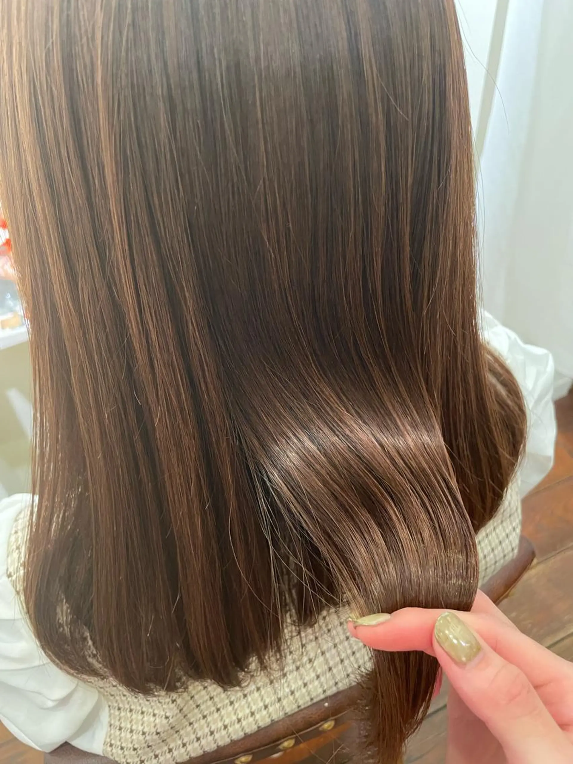 セミロング ヘアアレンジ トリートメント 抜け感ボブ×パーマ ｜kazaneのヘアスタイル