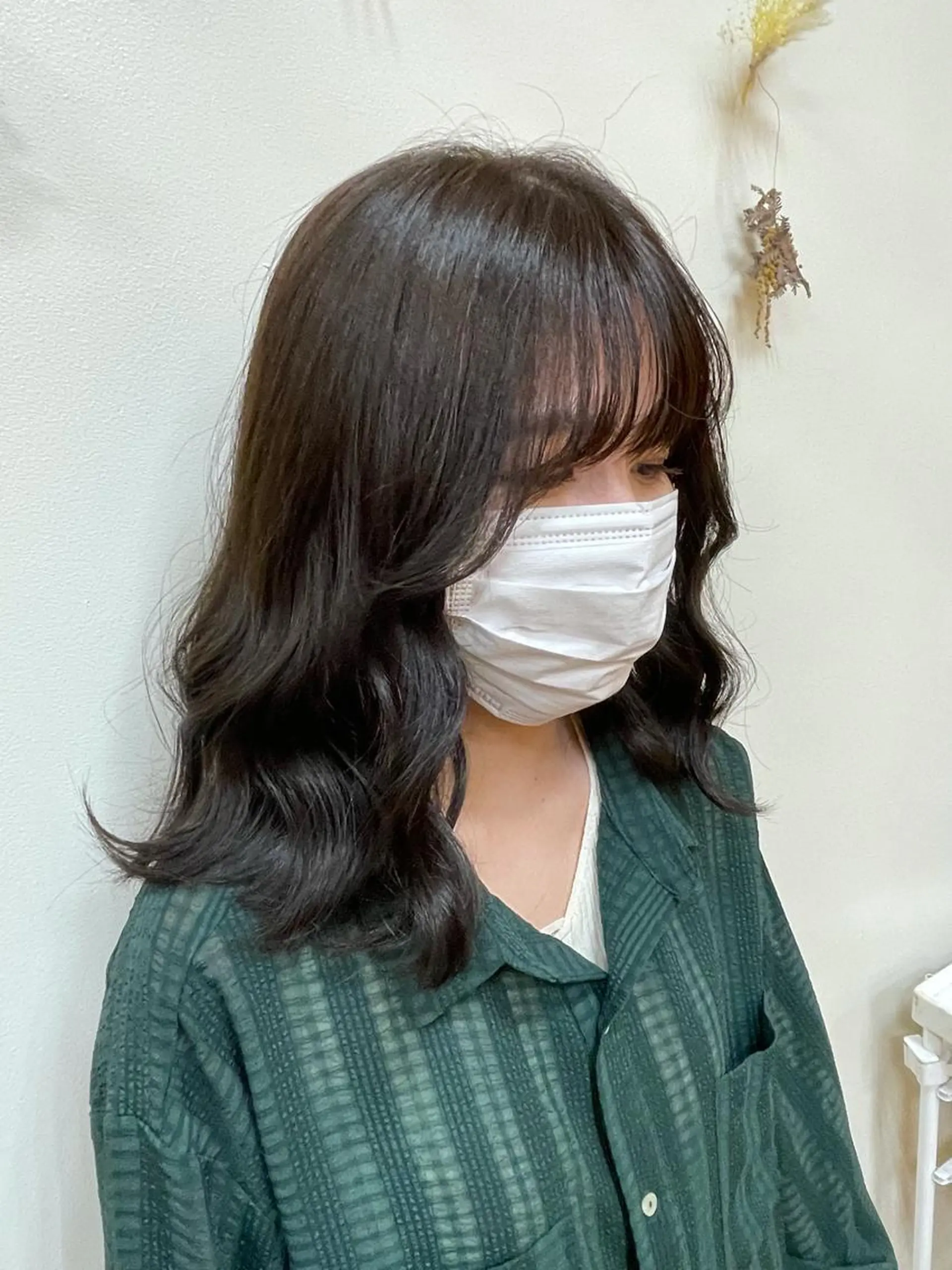 ミディアム 韓国ヘア 🤍中西麻友🤍のヘアスタイル