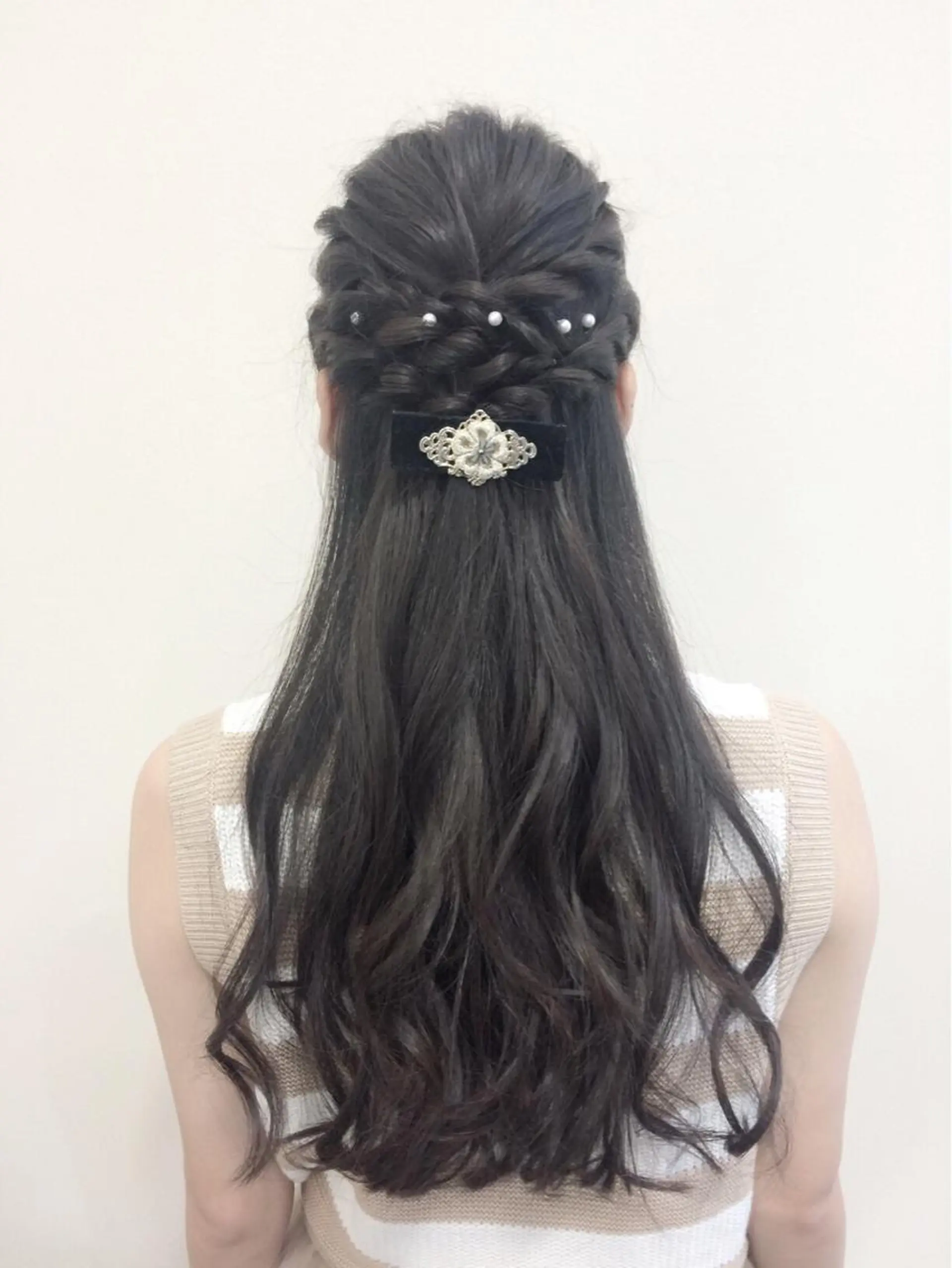 ロング ヘアアレンジ ハーフアップ 沢田 瞳のヘアスタイル