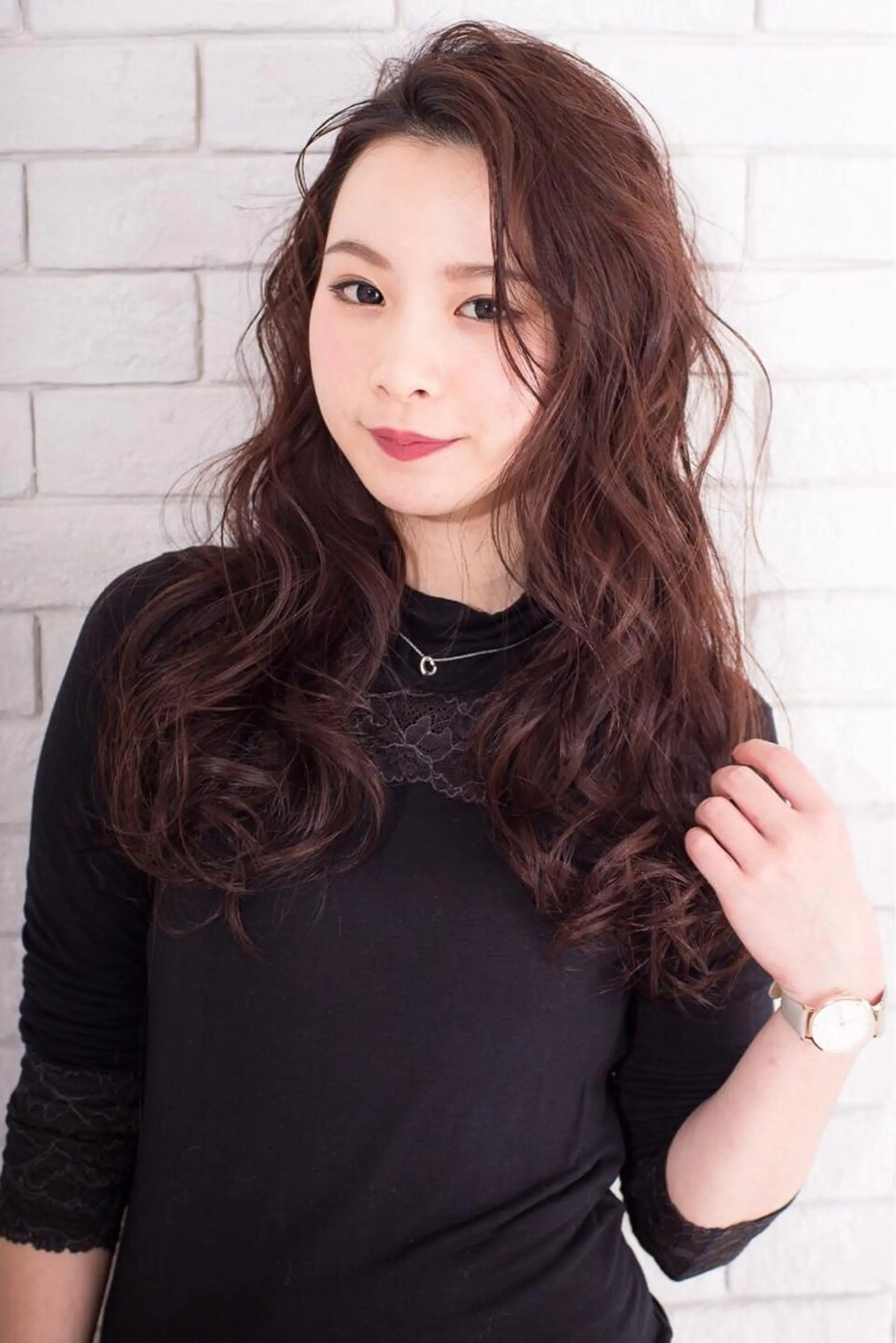 セミロング カラー カット ヘアカラー 朝比奈 志保のヘアスタイル