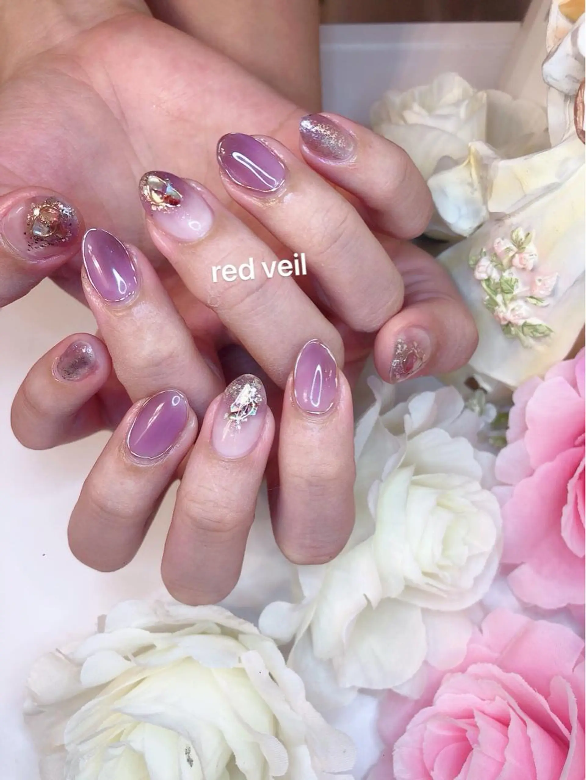 ミディアム ネイル 長さ出し専門 nynaのネイルデザイン