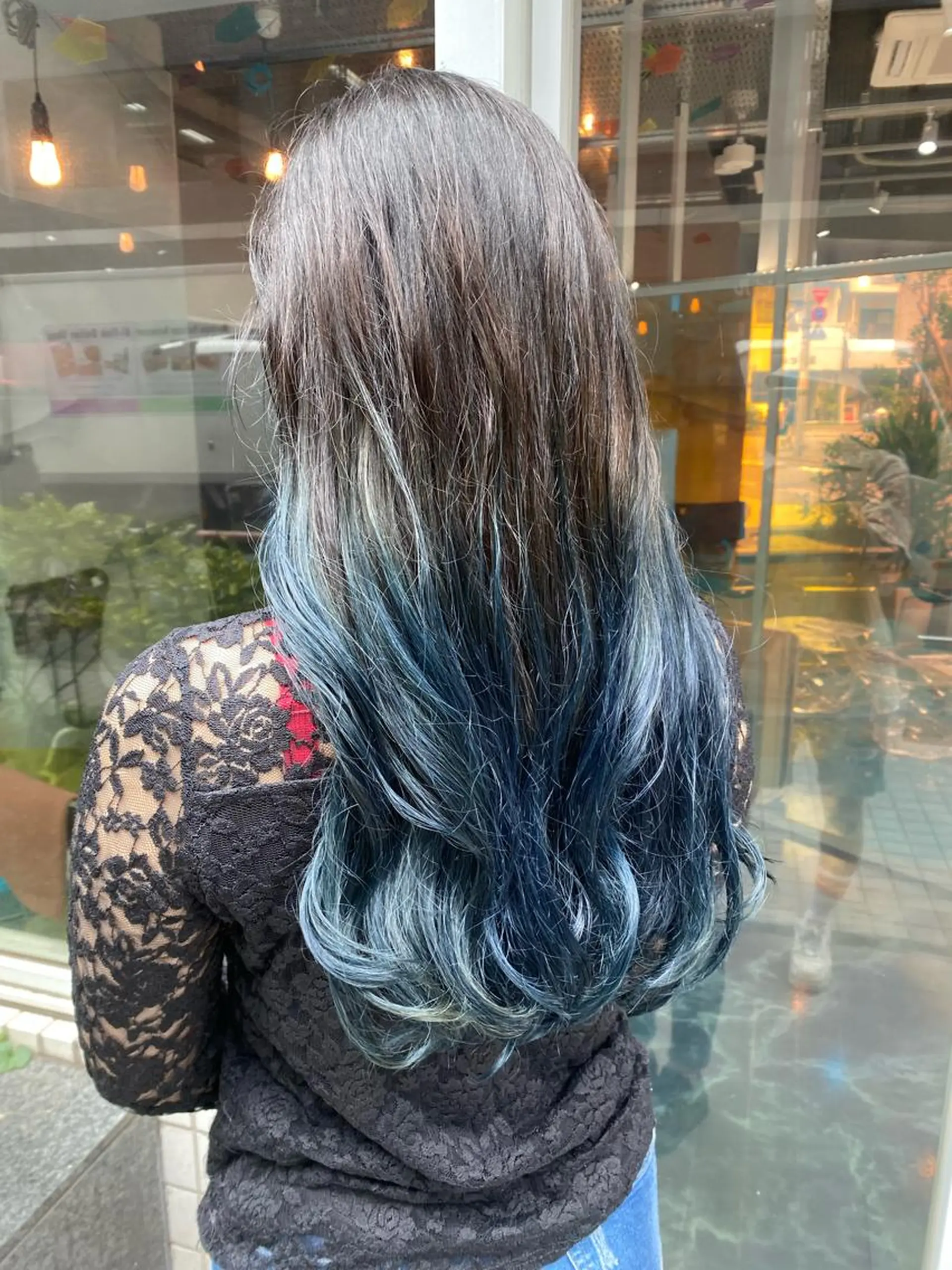 ロング カラー ブリーチ ブルーカラー グラデーションカラー Riganuts王子 Hayato✂︎のヘアスタイル