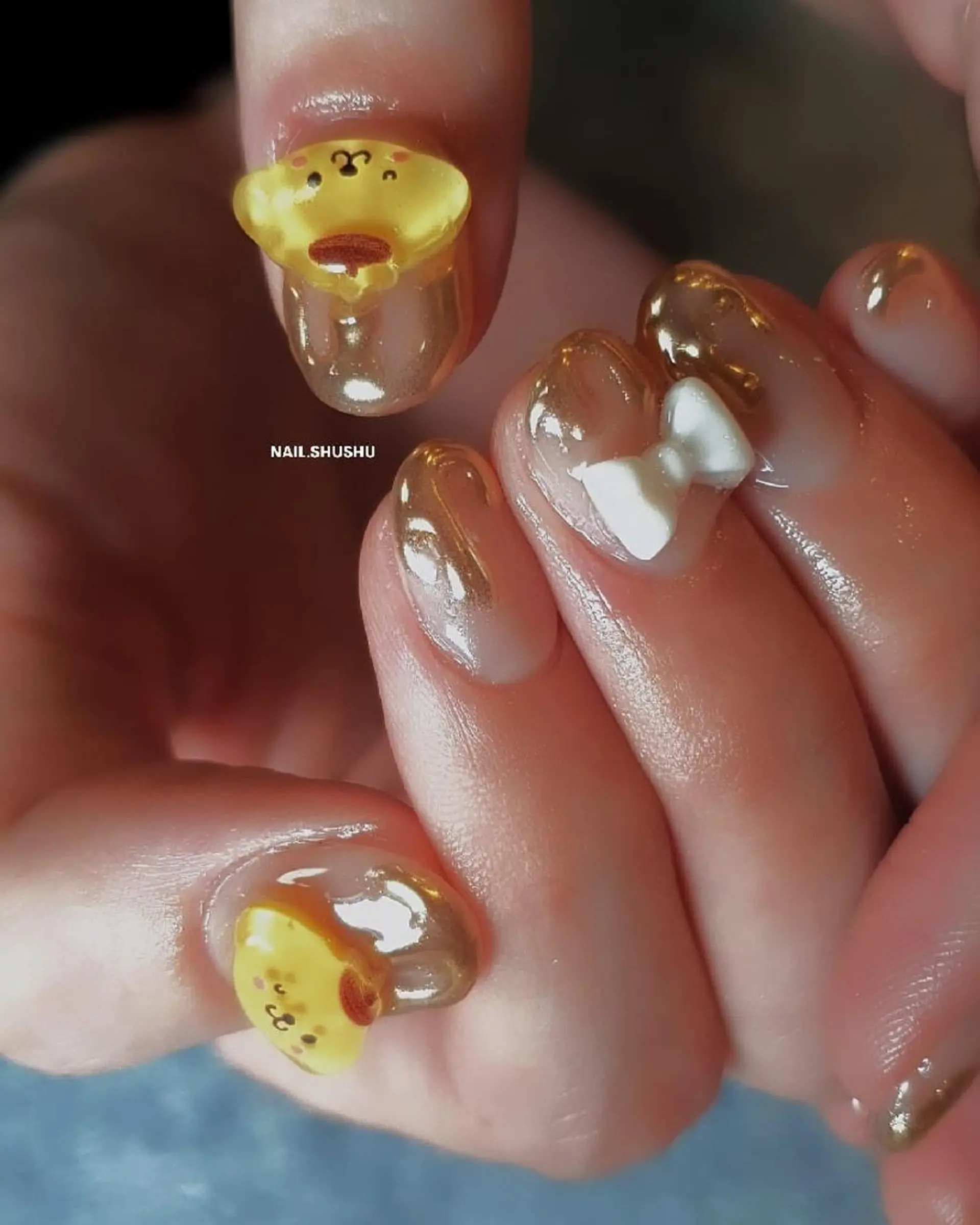 ネイル 持ち込み ニュアンスネイル シンプルネイル 冬ネイル 3dパーツ/流行り 👧shushu❤️のネイルデザイン