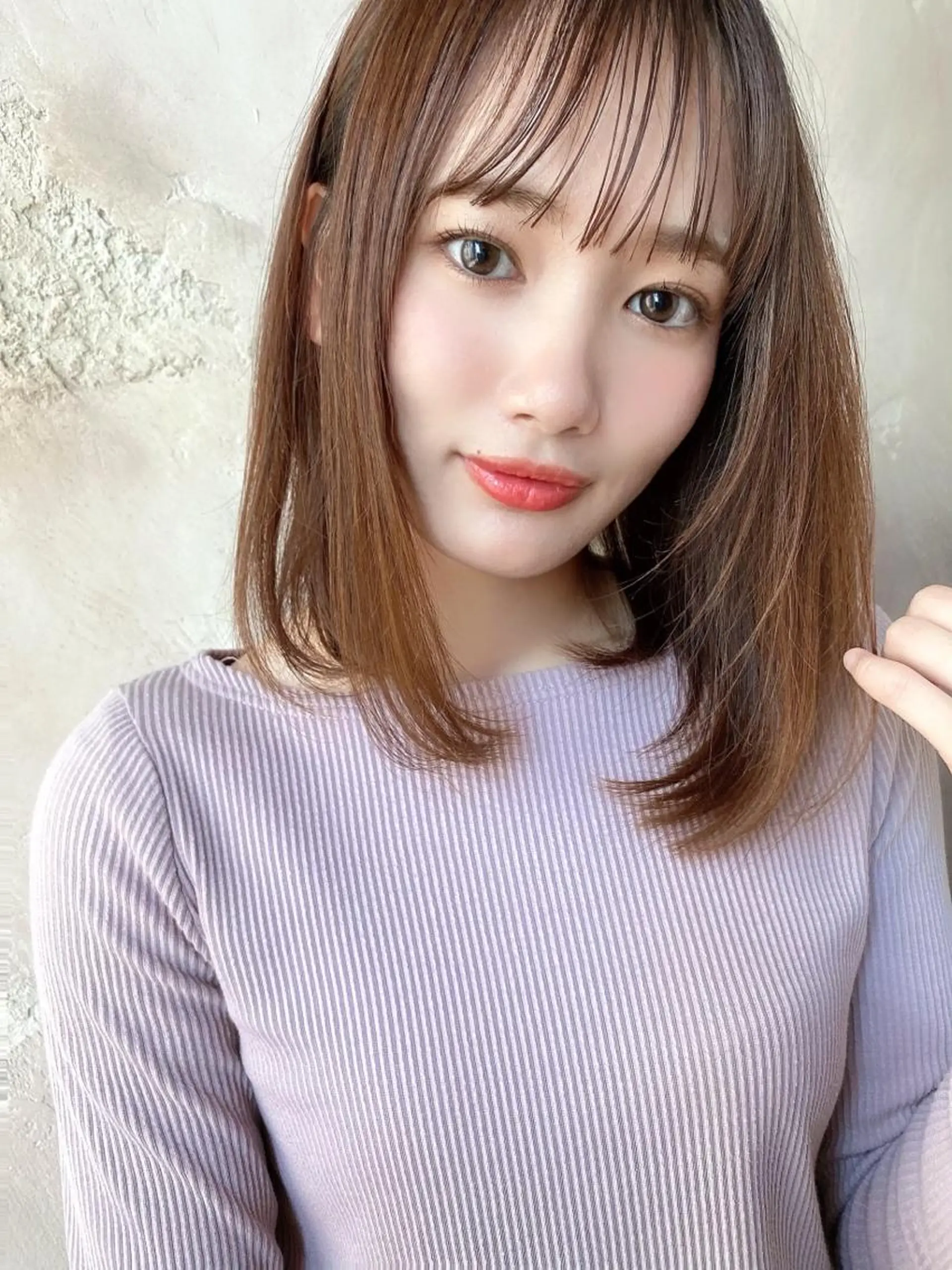 ミディアム カラー ボブ カット ヘアカラー トリートメント ツヤ髪になりたい方へ 🩷柴田知亜希のヘアスタイル