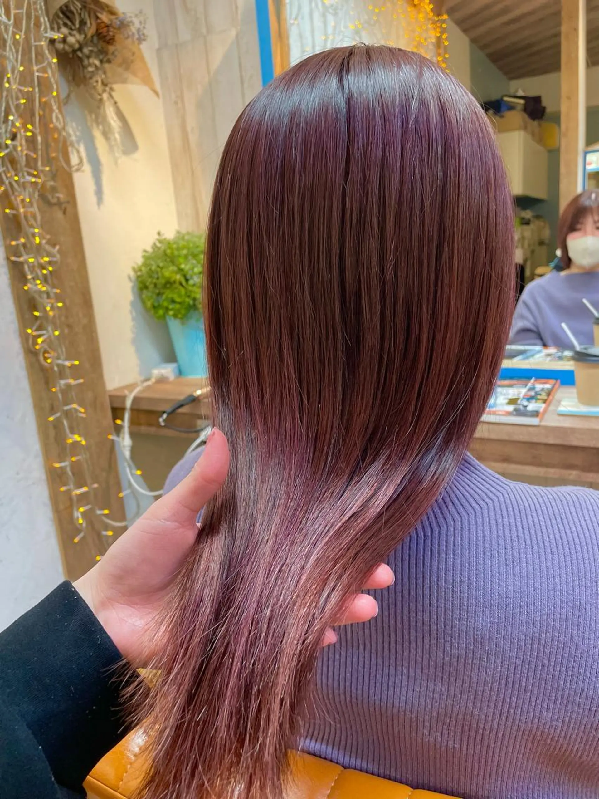 ミディアム カラー ブリーチ ブリーチなしカラー ピンクカラー カワシマ セイカのヘアスタイル