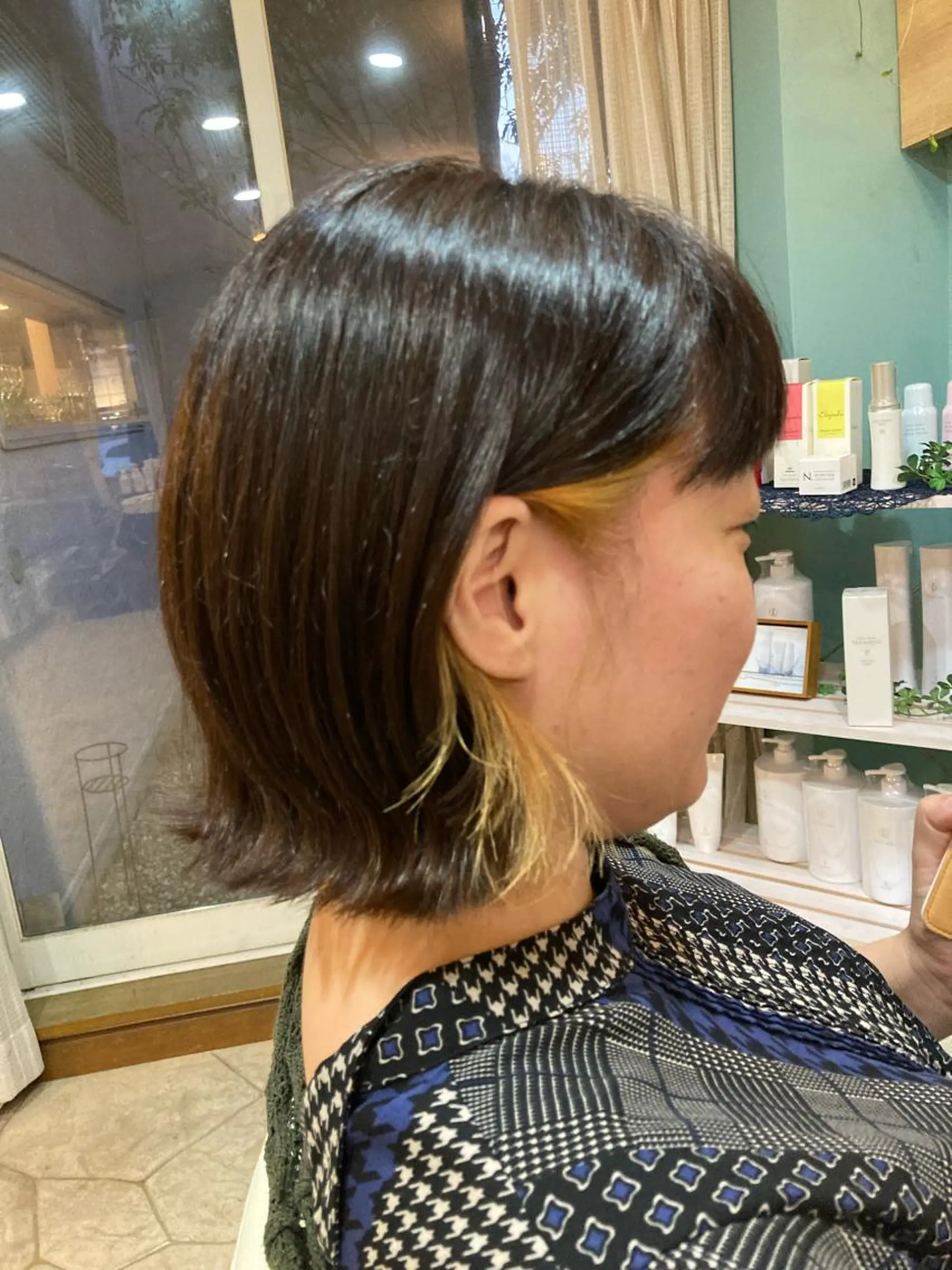 ミディアム カラー イヤリングカラー 谷川 穂のヘアスタイル