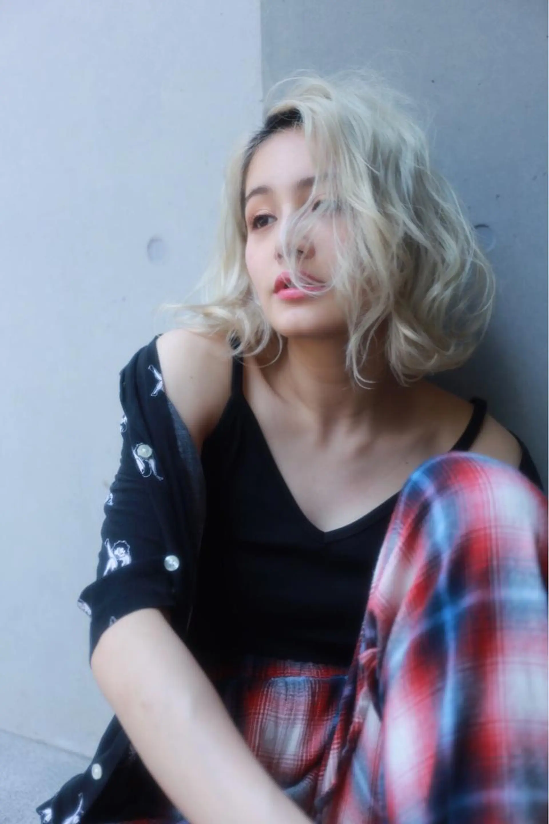 ミディアム ミニボブ/ブリーチ 🌈MISATOのヘアスタイル