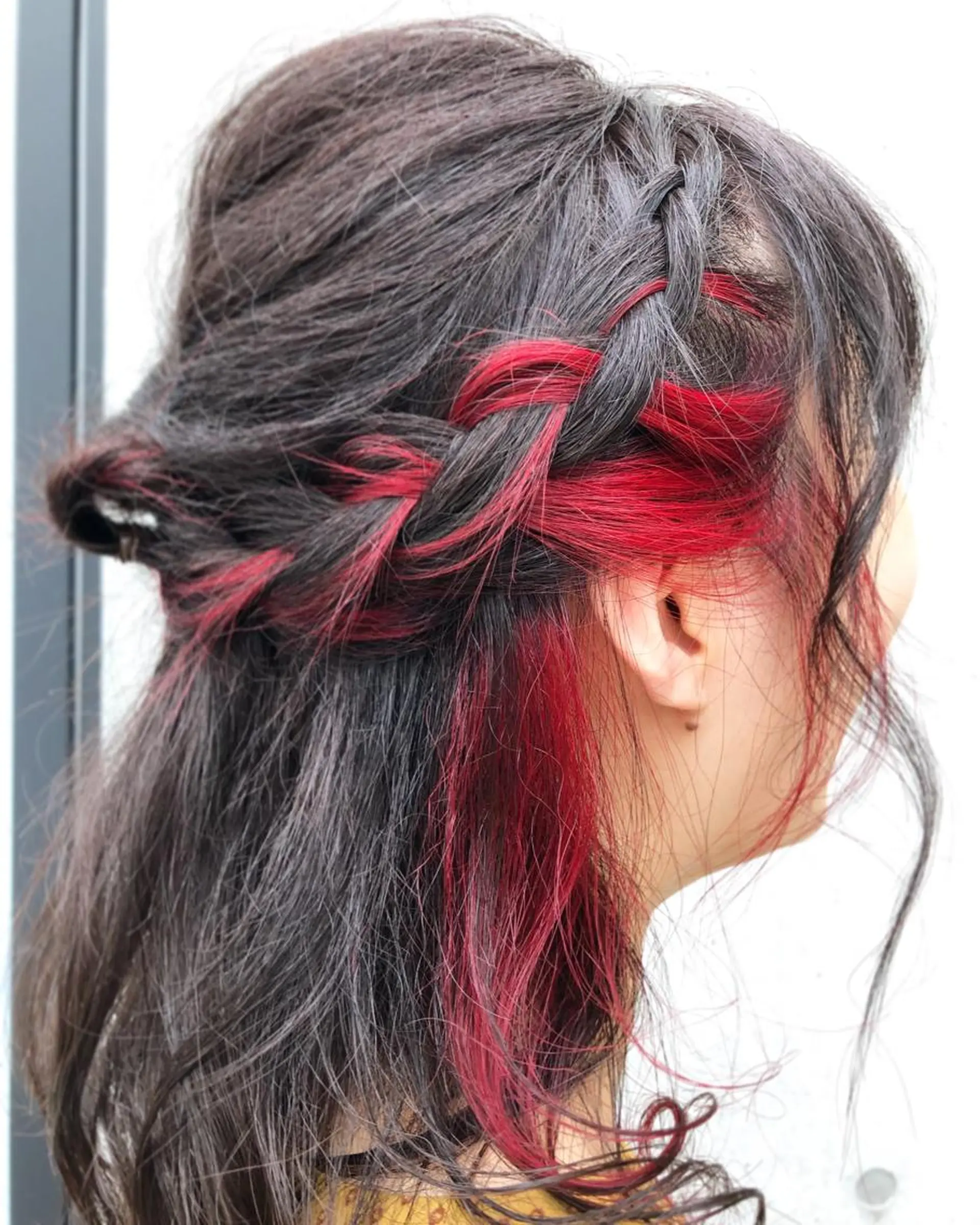 セミロング カラー ピンクカラー カット ヘアカラー くまがい みゆ【edge.】のヘアスタイル