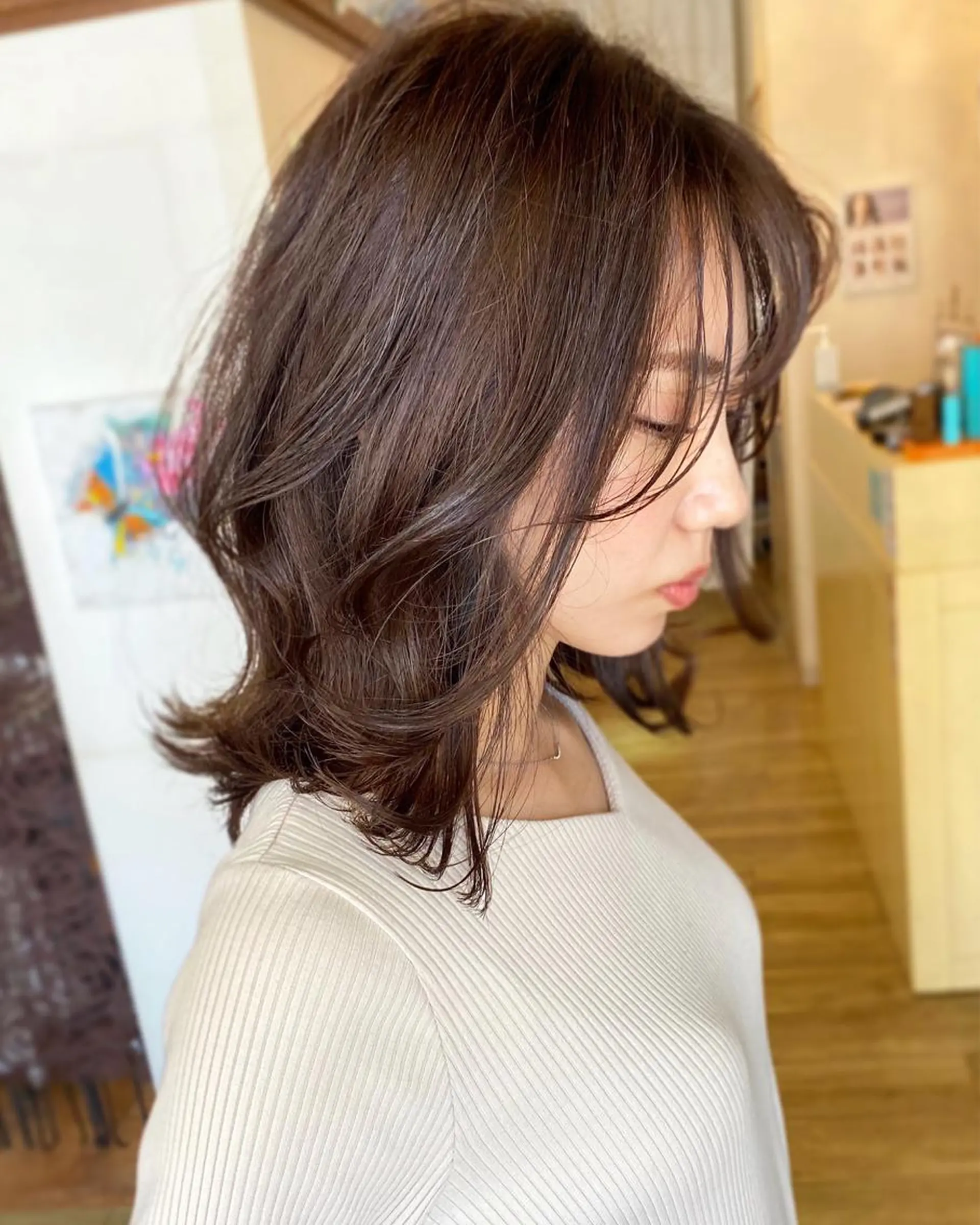 ミディアム カラー ミディアムパーマ grand juteのヘアスタイル