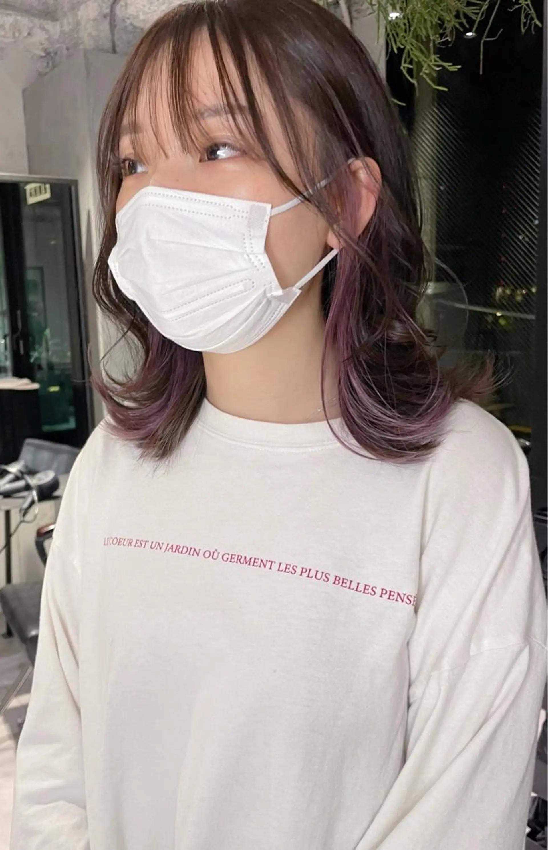 ミディアム 美髪矯正/艶カラー ボブ/栄/鐘ヶ江純也のヘアスタイル