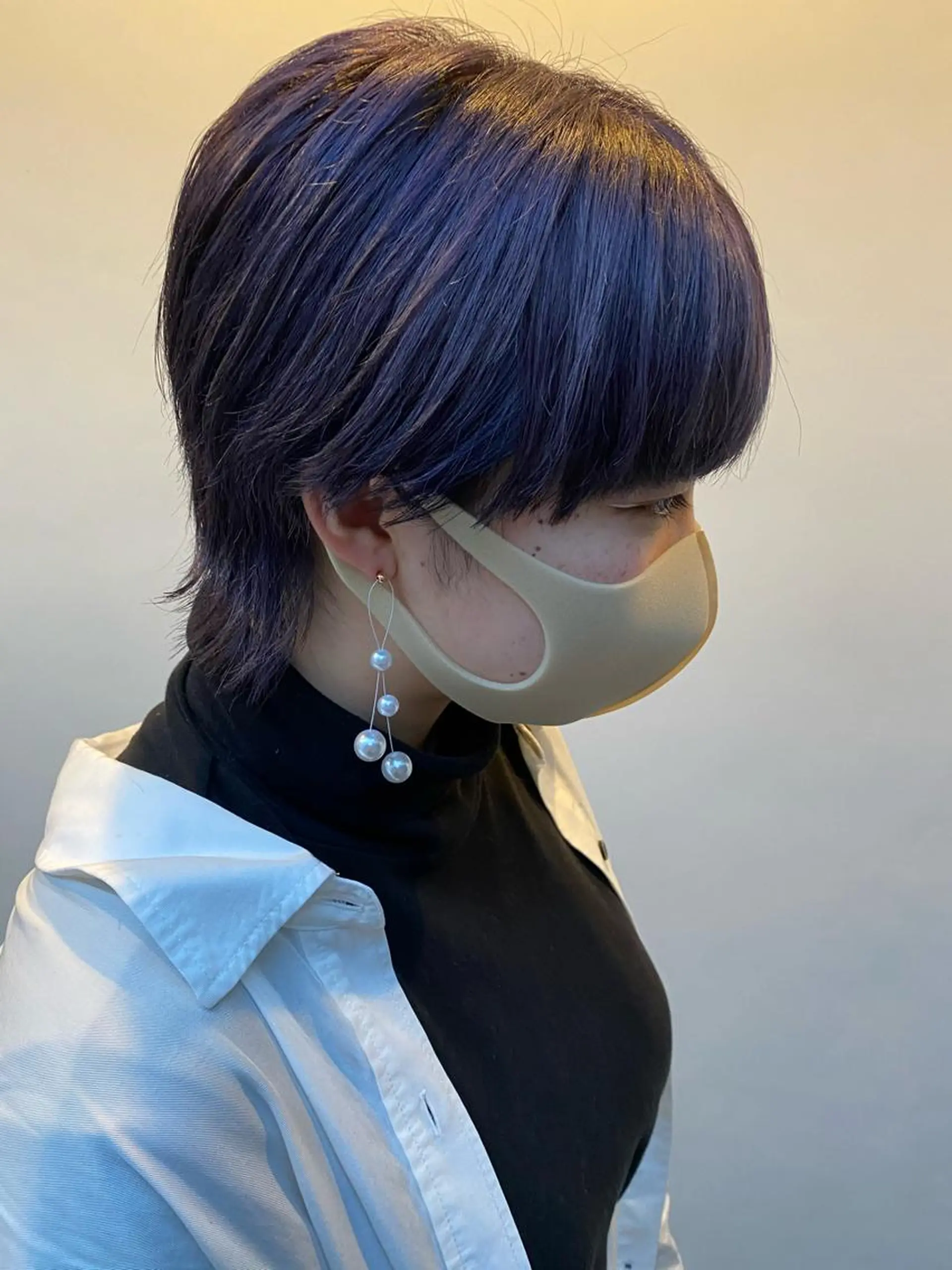 ミディアム カラー ラベンダーカラー ウルフカット tonari 梅田、中崎町のヘアスタイル