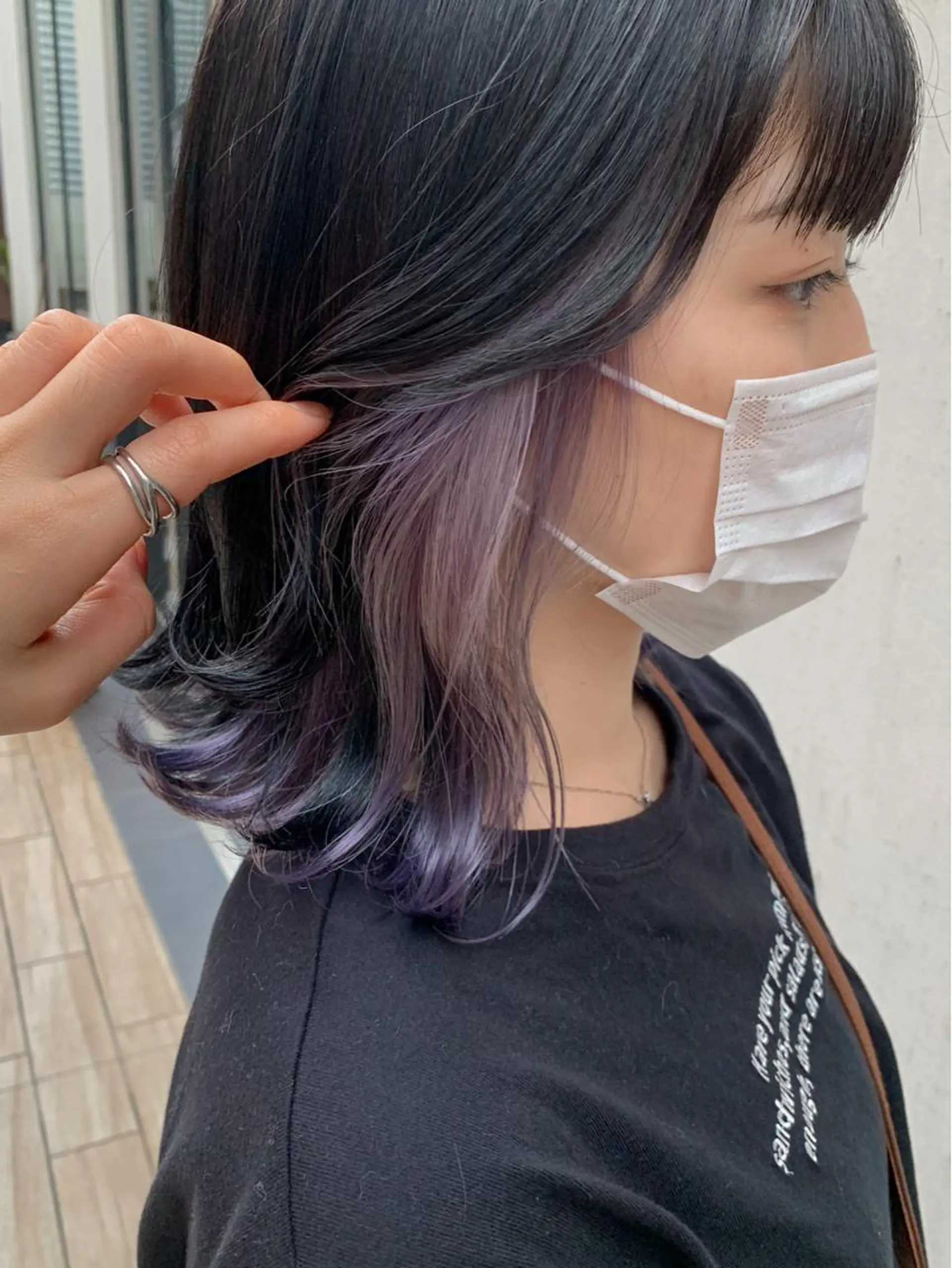 ミディアム カラー ヘアアレンジ ブリーチ ヘアカラー トリートメント yuka .のヘアスタイル