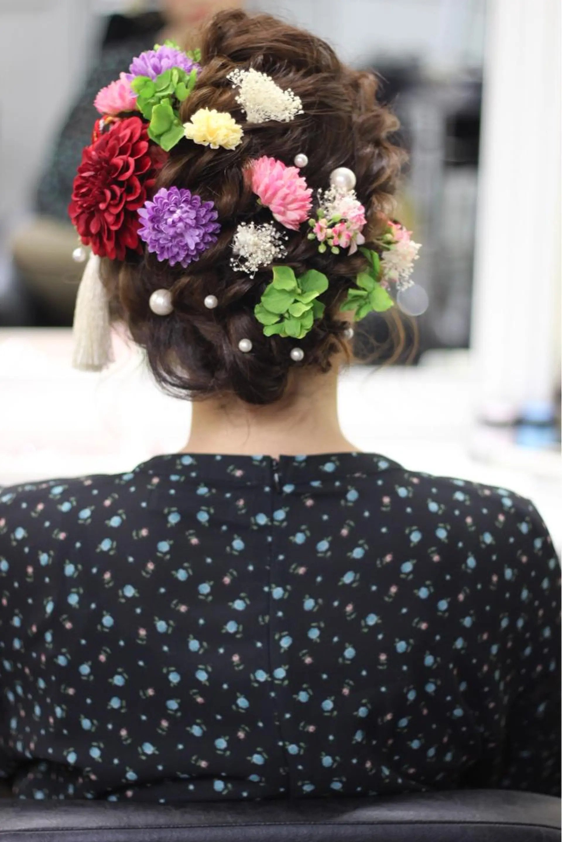 セミロング カラー パーマ ヘアアレンジ ヘアセット 成松 勇治のヘアスタイル