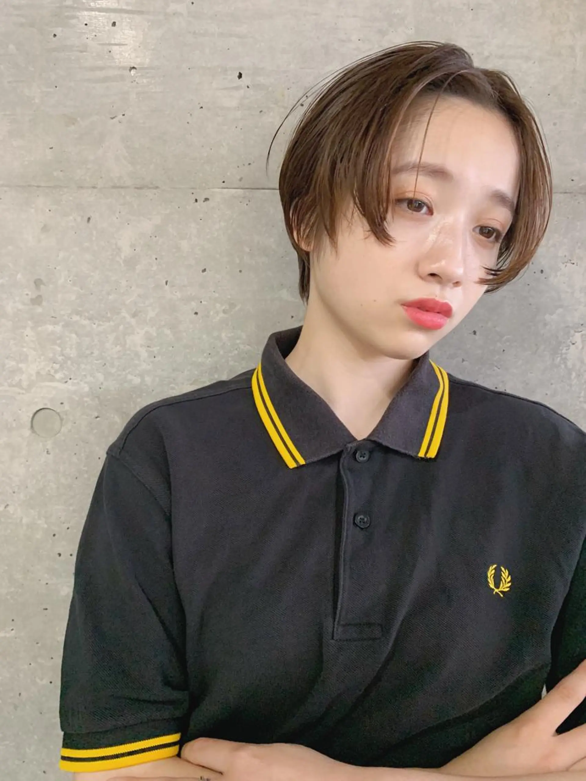 ショート カラー ボブパーマコテ巻き風 パーマNo1深江秀平のヘアスタイル