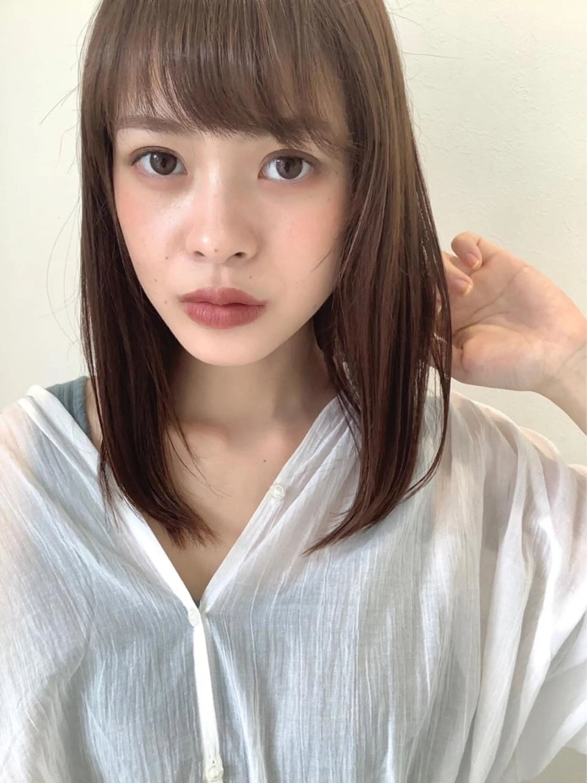 ミディアム カラー パーマ 透明感カラーブリーチ 🌼シゲモトアヤ🌼のヘアスタイル