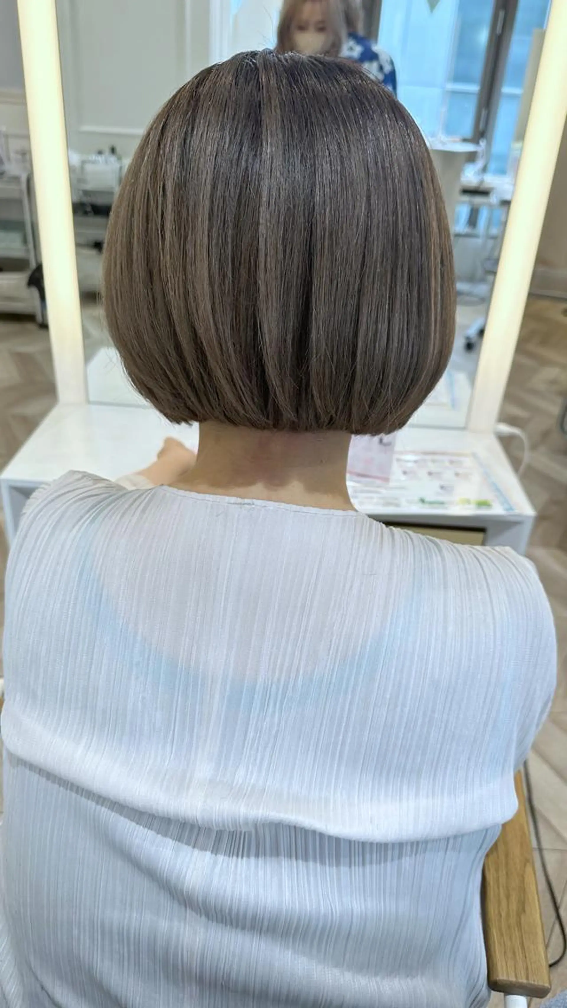 ショート アッシュ ボブ トリートメント カット ヘアカラー トリートメント 小顔レイヤー/ ベージュ🤍Rieのヘアスタイル