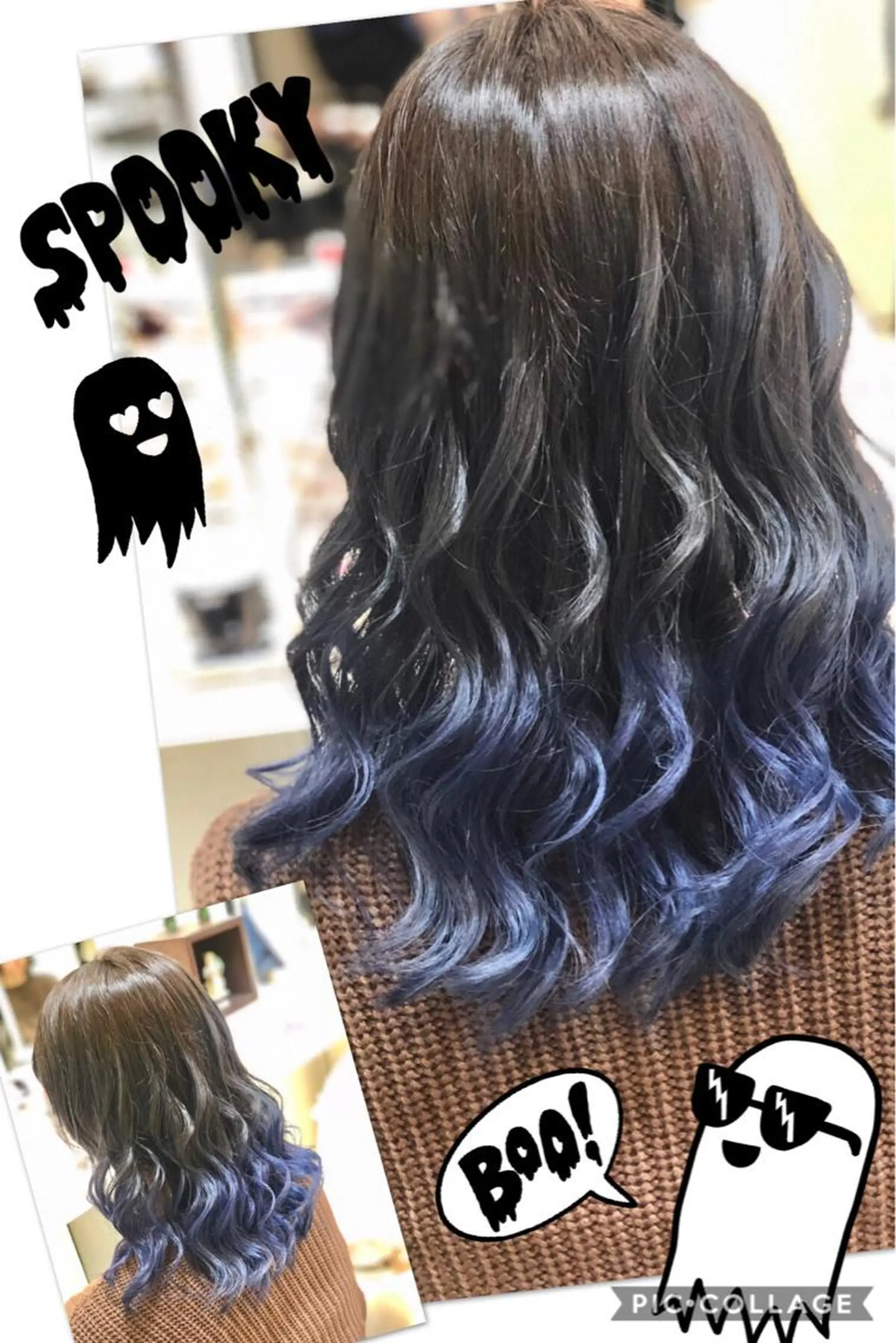 セミロング カラー ブリーチ ブルーカラー ブルージュ ケアブリーチ グラデーションカラー ヘアカラー トリートメント ヘアセット 永島 桜のヘアスタイル