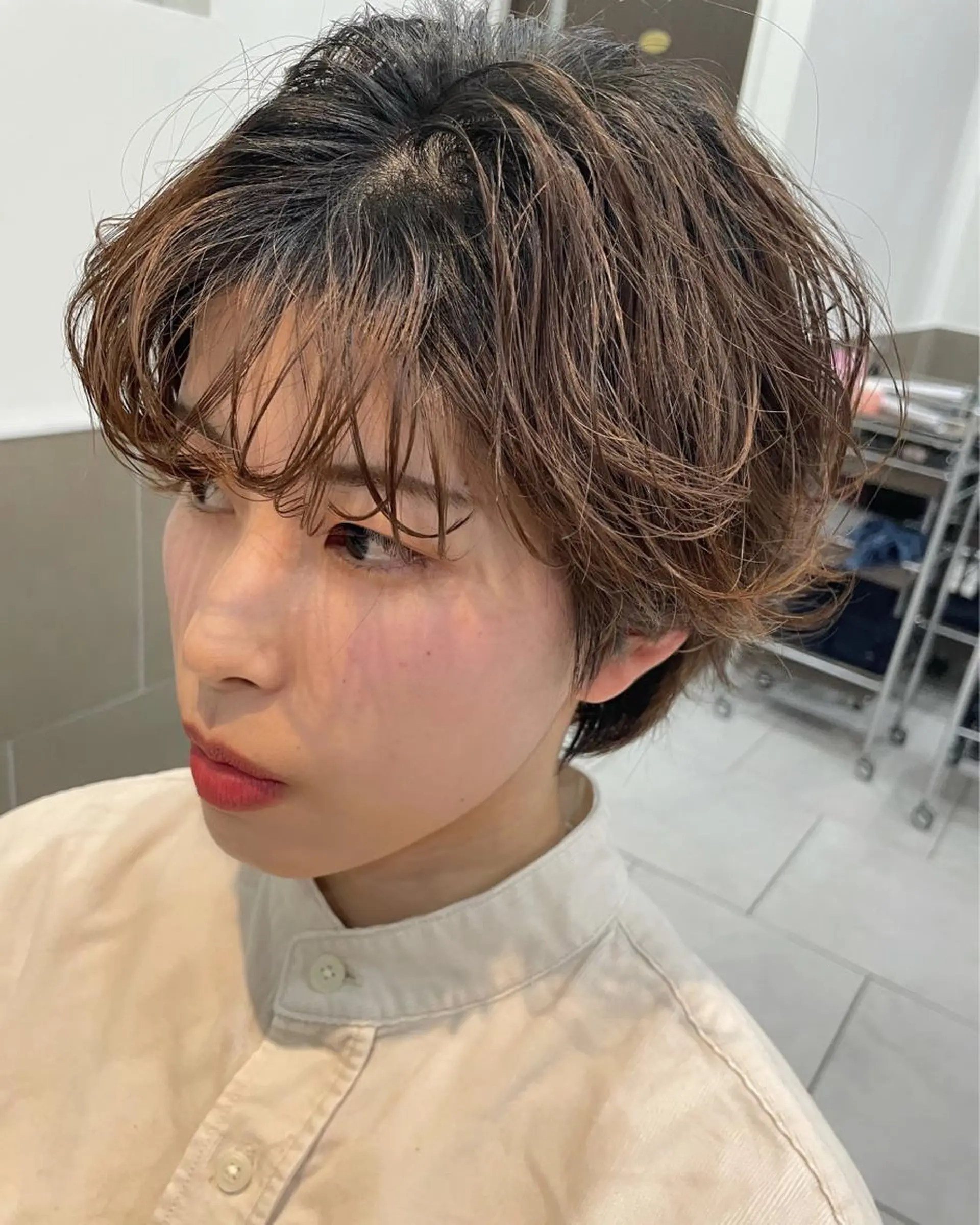 ショート カラー パーマ ヘアアレンジ PROGRESS Harukiのヘアスタイル