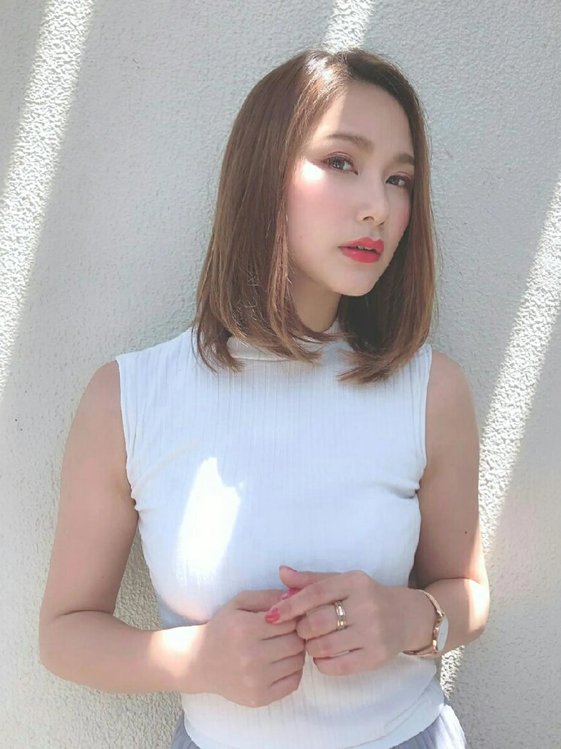 ミディアム カラー パーマ ヘアアレンジ ベージュカラー レイヤーカット ストレートパーマ カット トリートメント 菊地 隼人のヘアスタイル