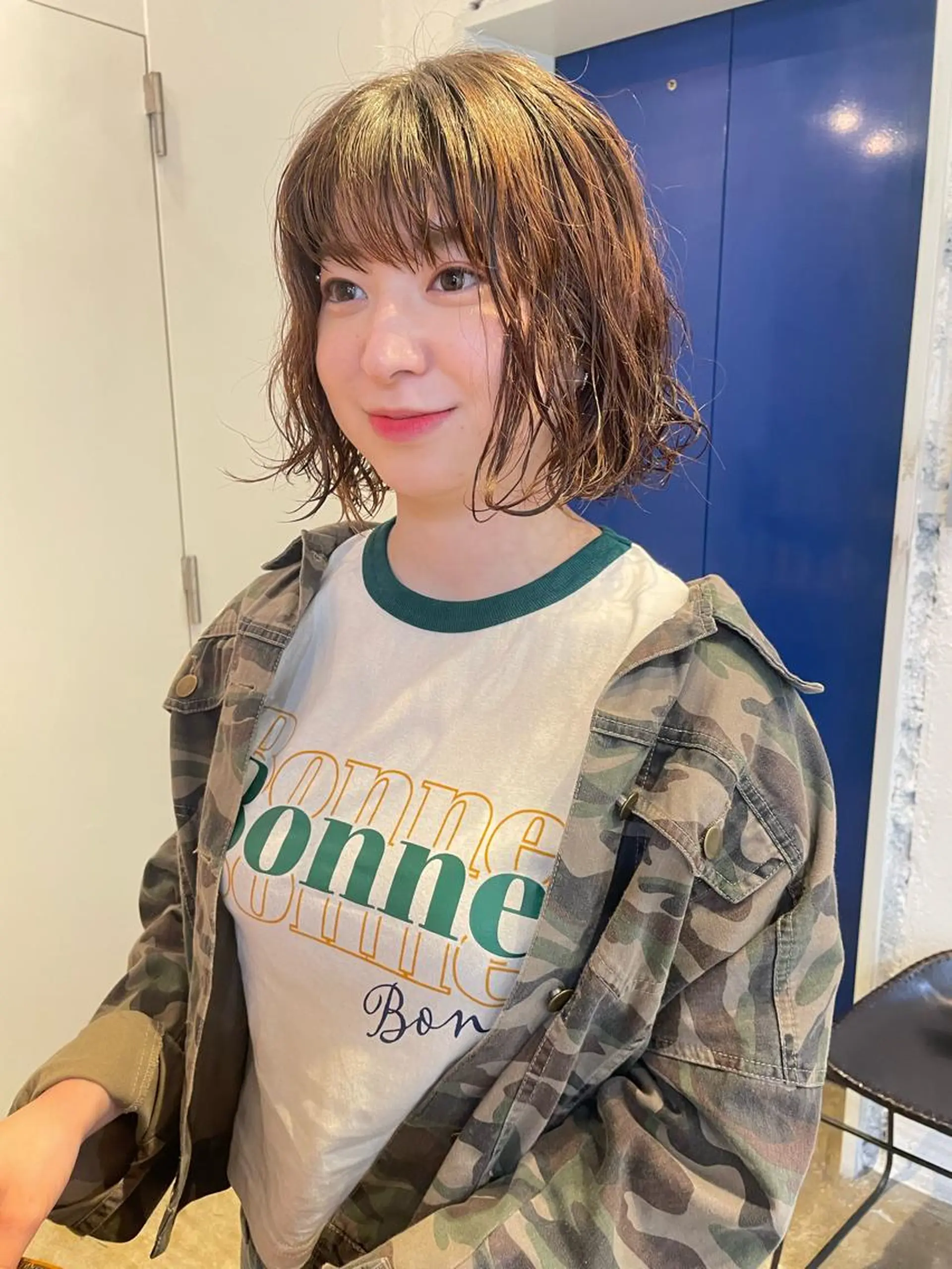 ミディアム カラー パーマ ミディアムパーマ ボブ カット パーマ トリートメント レイヤー/似合わせ TAKUYAのヘアスタイル