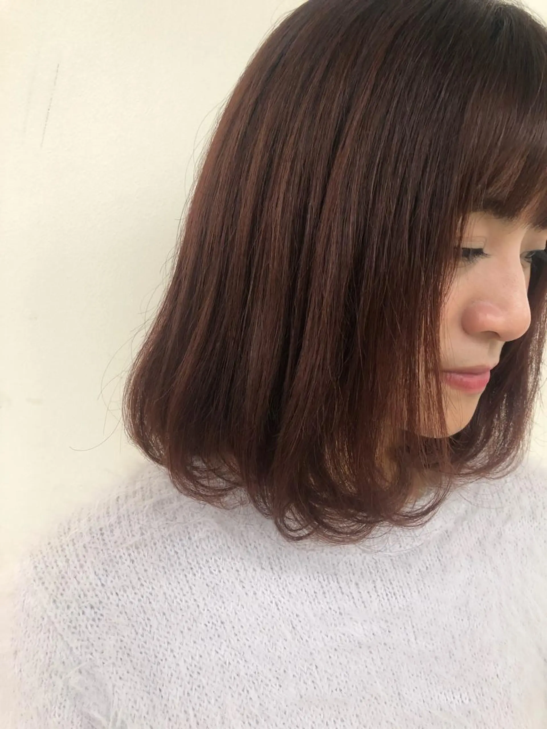 ミディアム 艶カラー🌙縮毛矯正 /ボブ【Reina】のヘアスタイル