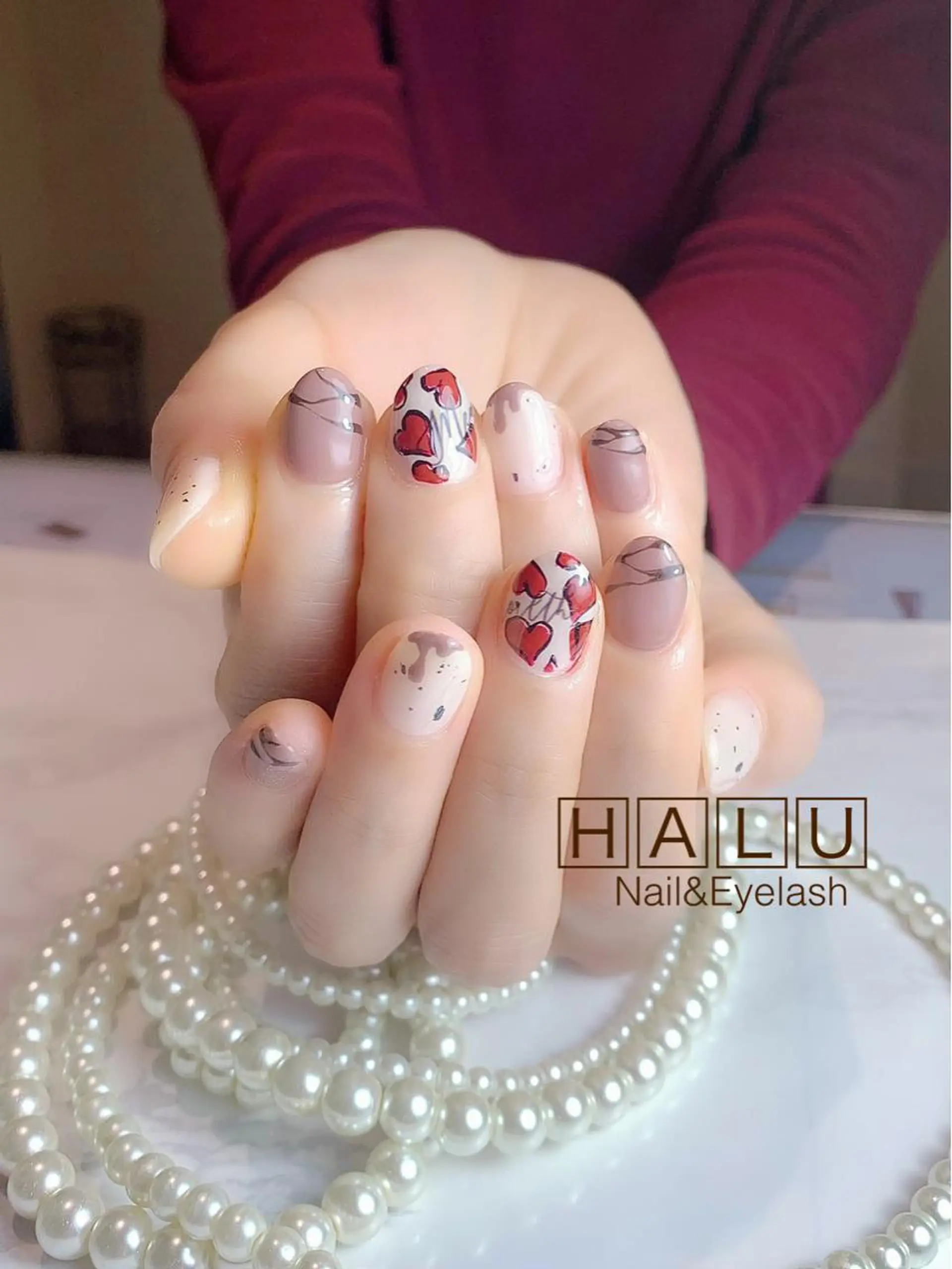 ネイル バレンタイン HALU ハルのネイルデザイン