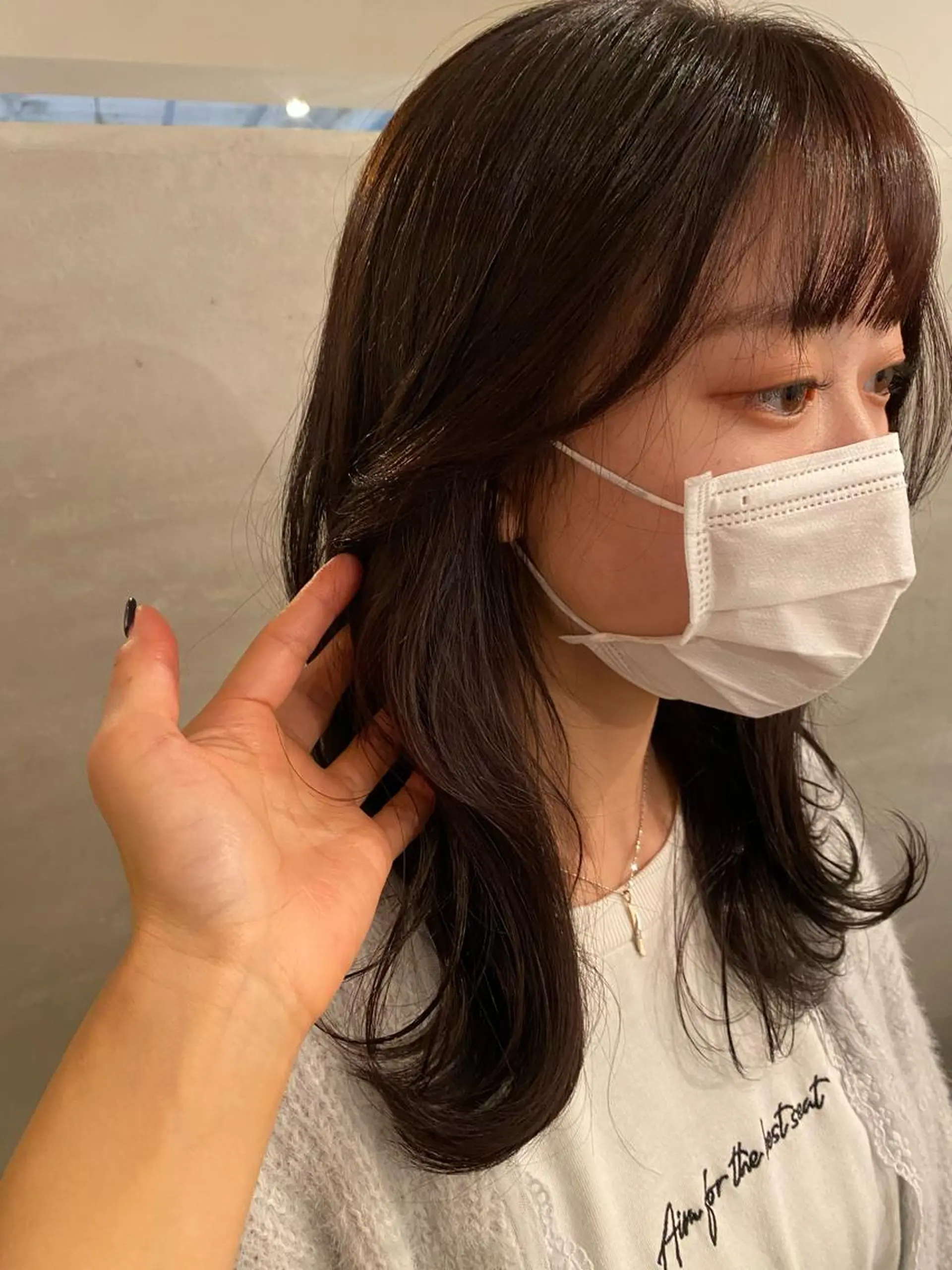 セミロング 顔まわりレイヤー 顔周りカット レイヤーカット ari/ヘアセット レイヤーカット✂︎のヘアスタイル