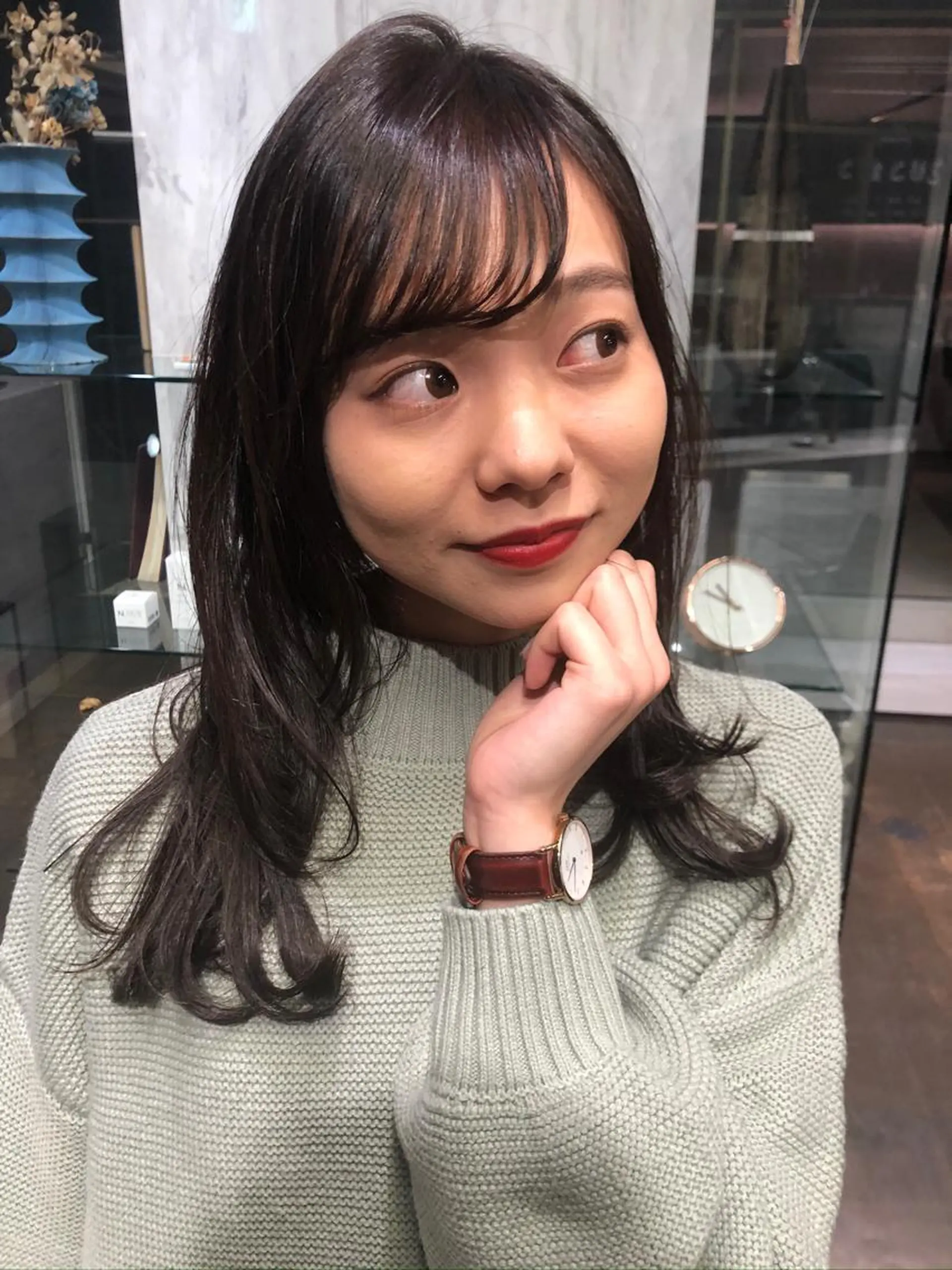 ロング 顔周りカット ロング 小顔カット レイヤー特化/小顔顔 周り/セノ/表参道のヘアスタイル