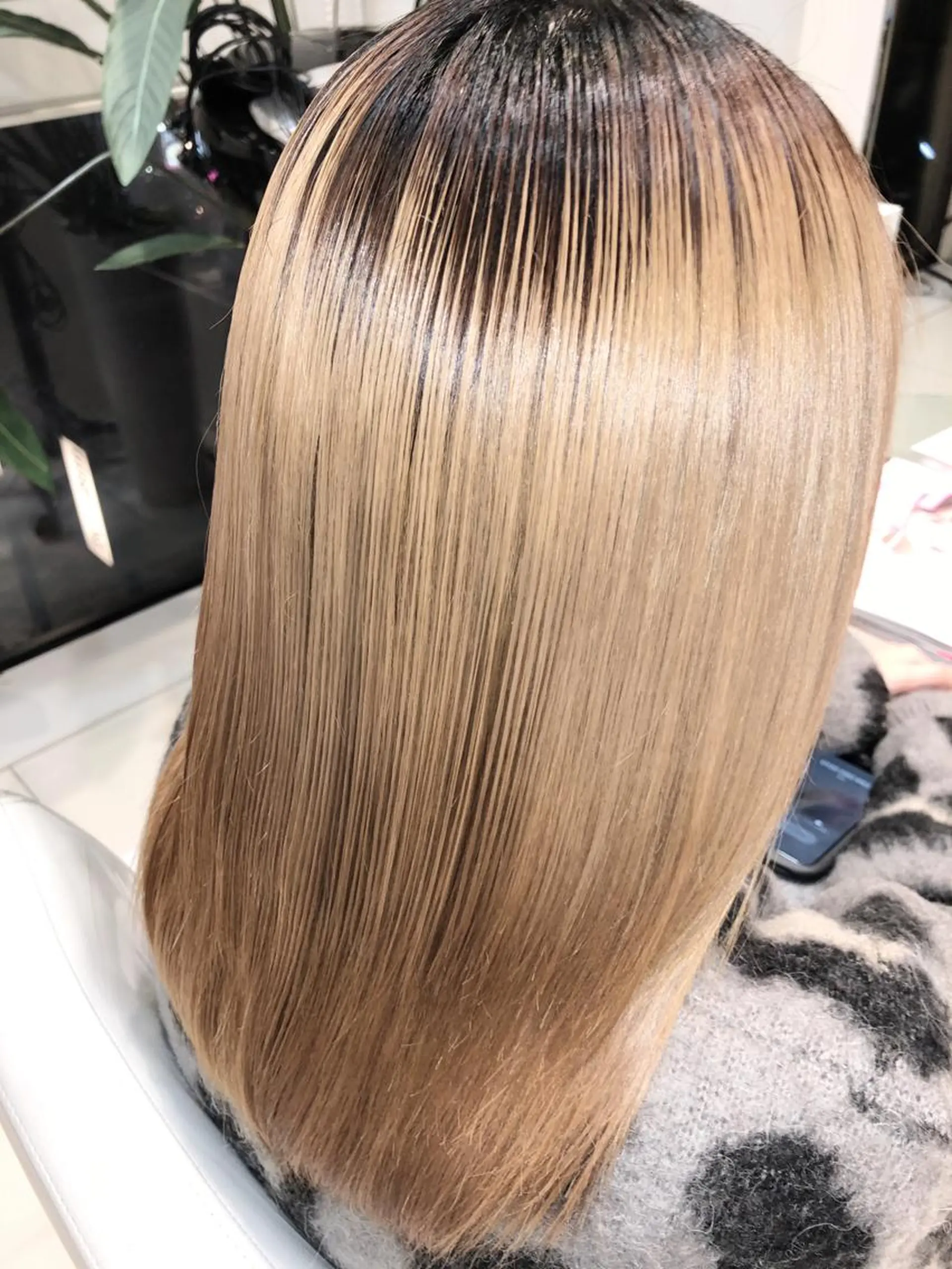 ミディアム カラー カット ヘアカラー トリートメント 縮毛矯正/髪質改善 /ブリーチ/東陽町✨のヘアスタイル