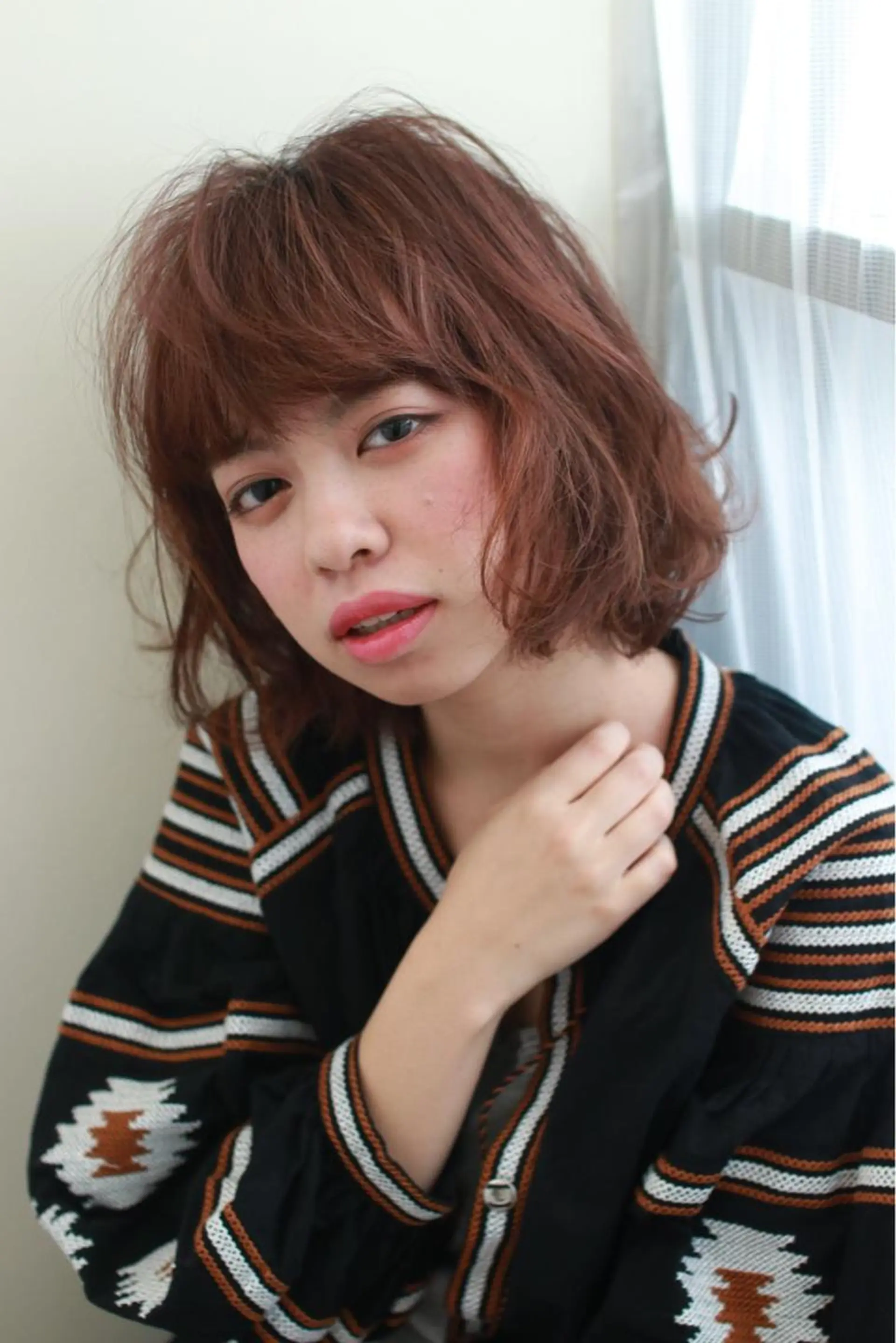 ショート カラー パーマ ヘアアレンジ ボブ 【白髪ぼかし 専門GBG】自由が丘のヘアスタイル