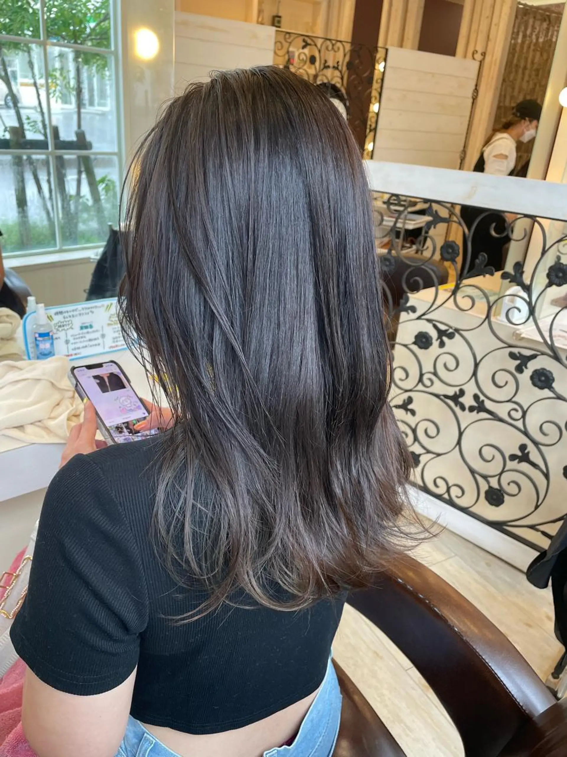 セミロング カラー 東恩納 誠のヘアスタイル