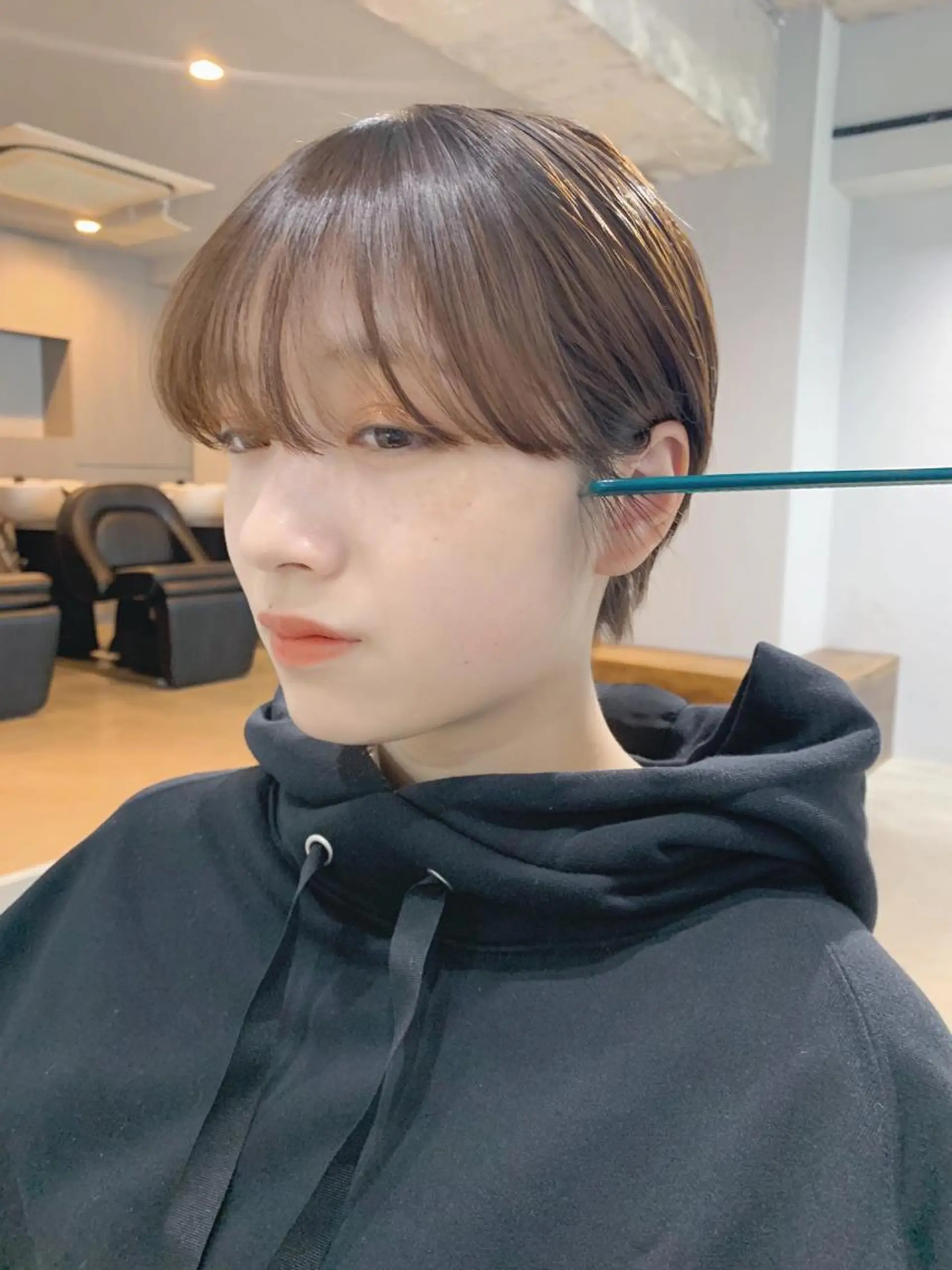 ショート カラー ボブパーマコテ巻き風 パーマNo1深江秀平のヘアスタイル