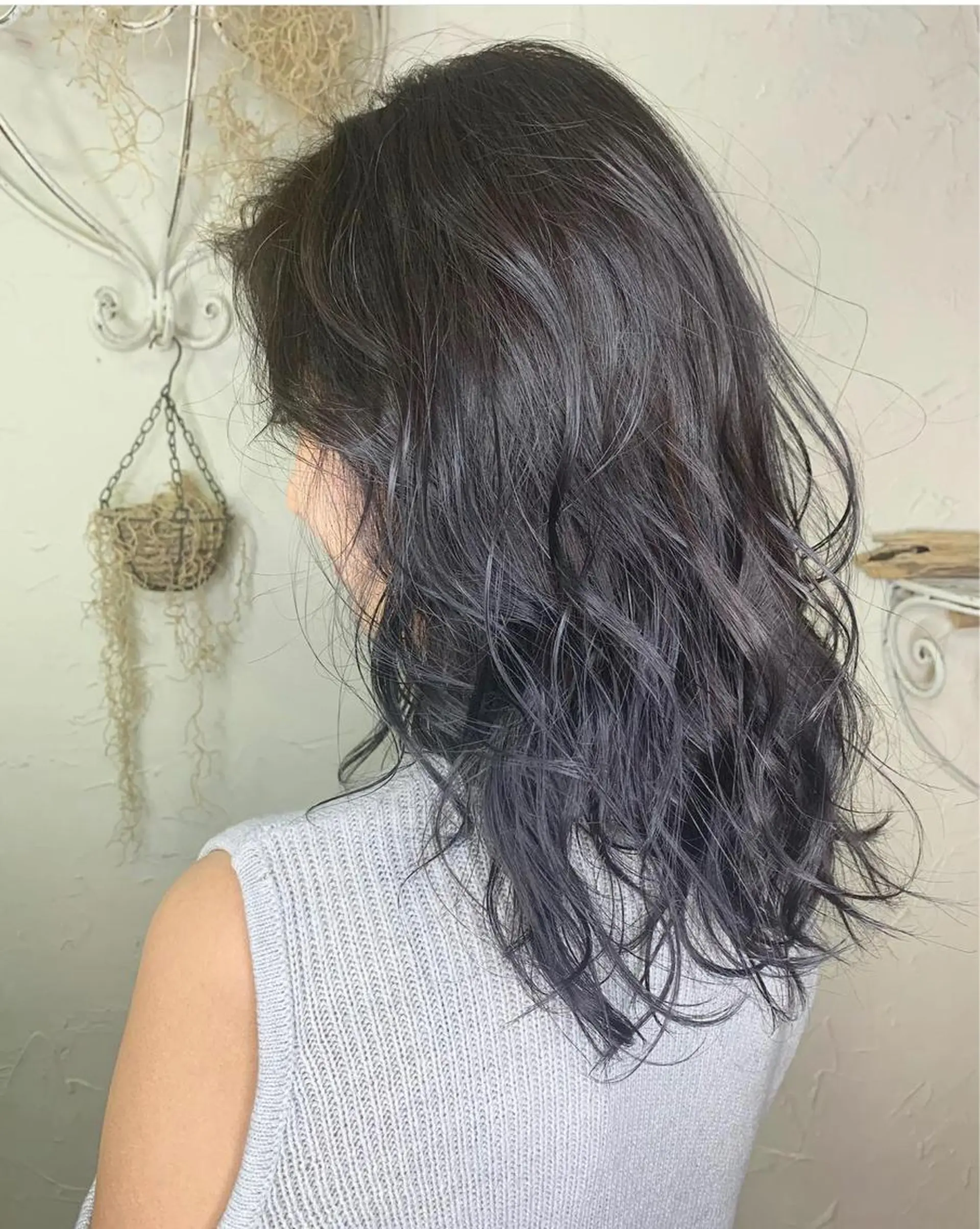 ロング カラー グレージュ 深沢 秀のヘアスタイル