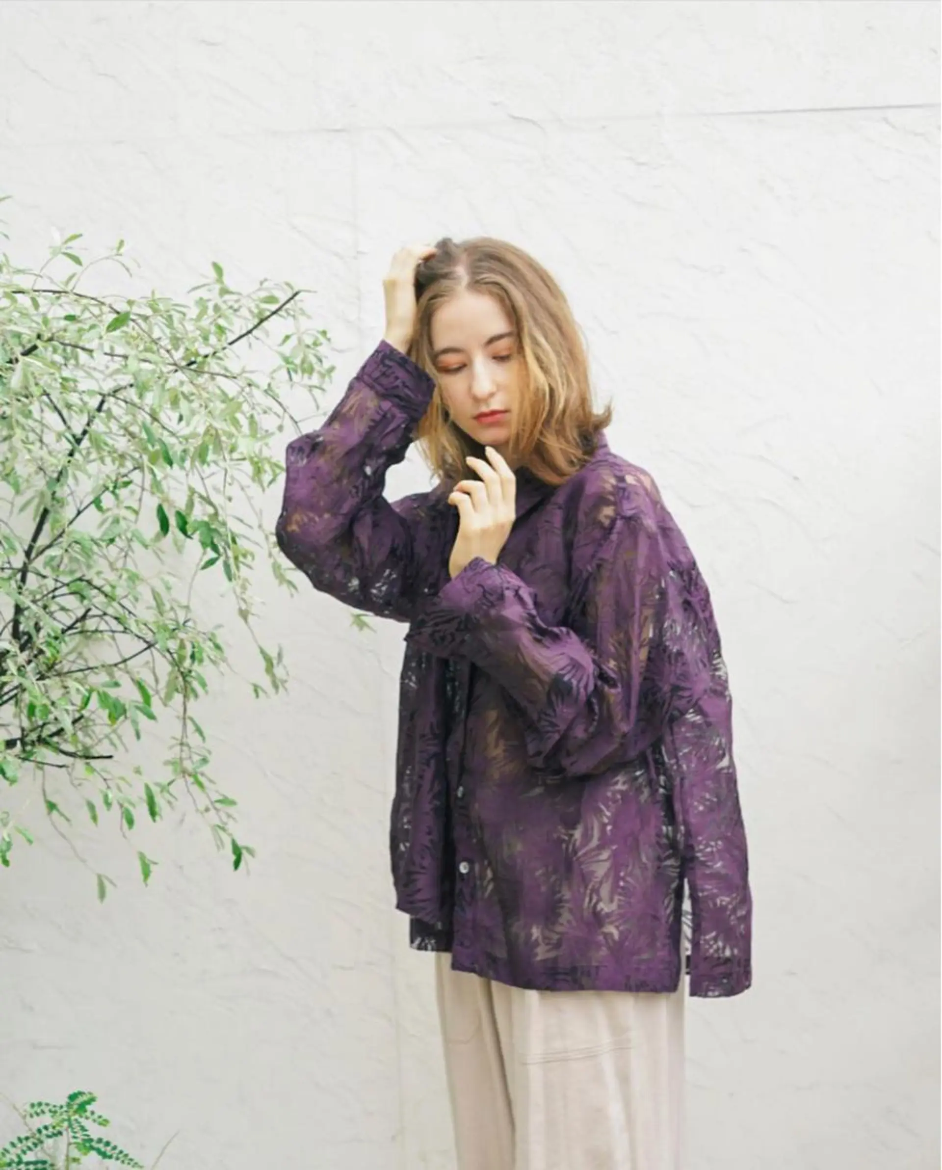 ミディアム カラー パーマ ヘアアレンジ ケアブリーチ/ ハイトーン/牧野のヘアスタイル