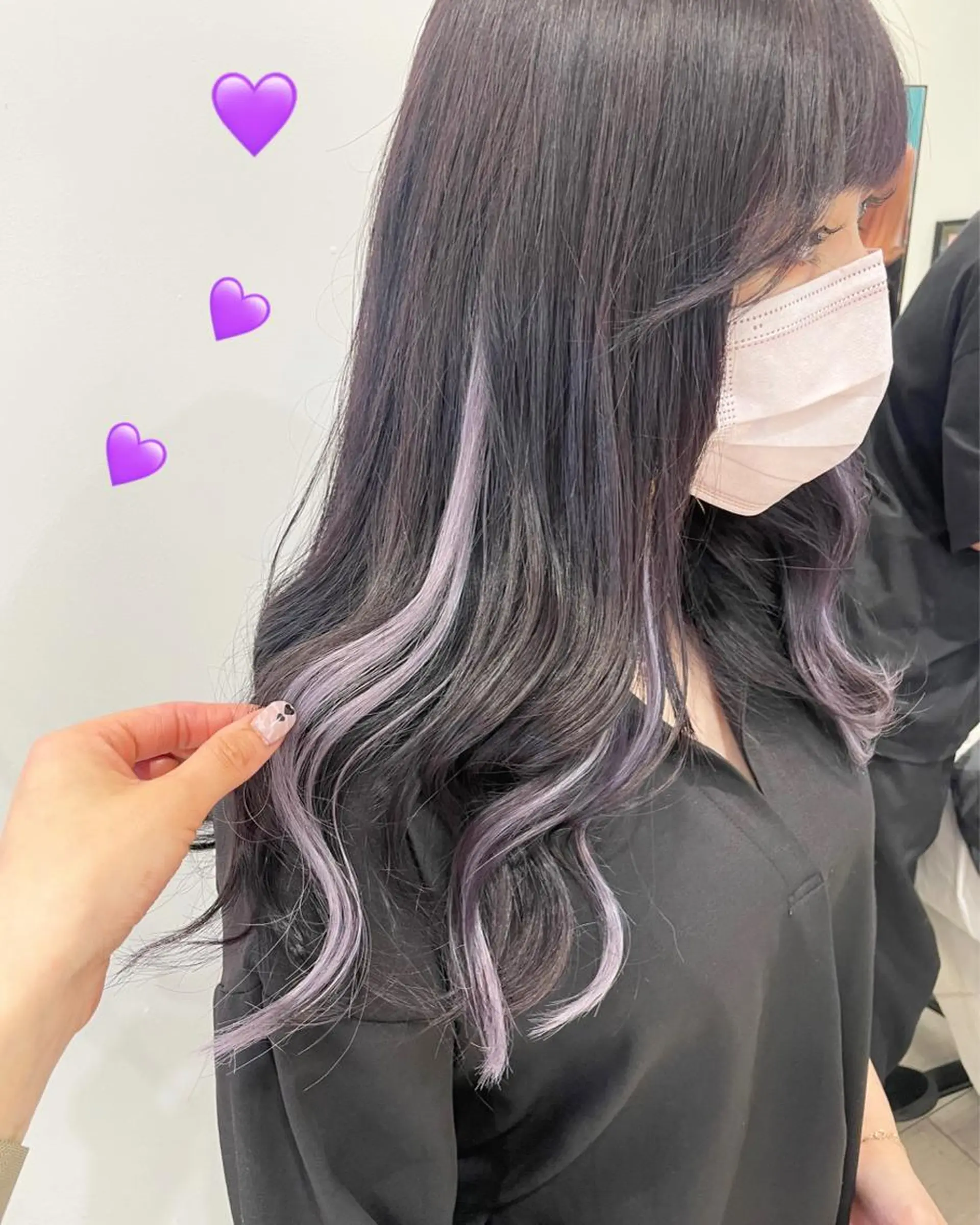 セミロング カラー ラベンダーカラー エクステ ヘアカラー トリートメント エクステ 新宿駅近♡個室 ♡関口三都季🌜のヘアスタイル