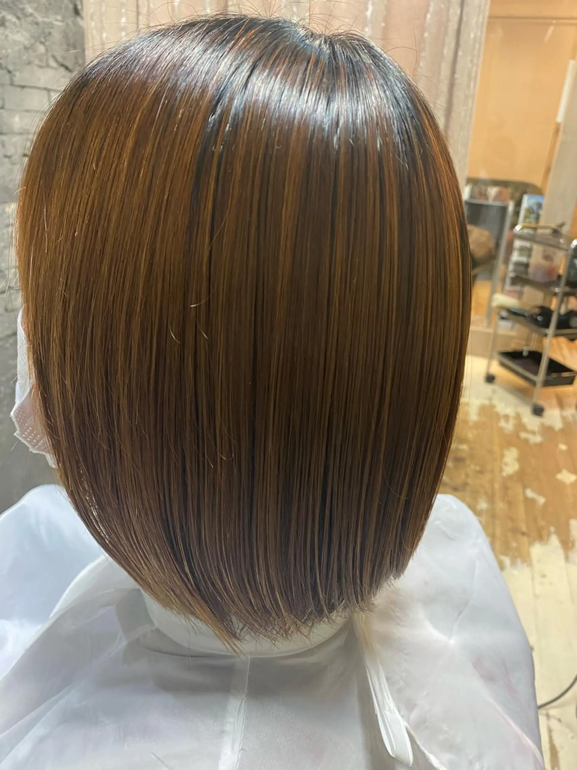 ミディアム 縮毛矯正 スタイリスト杉本 泰士朗のヘアスタイル