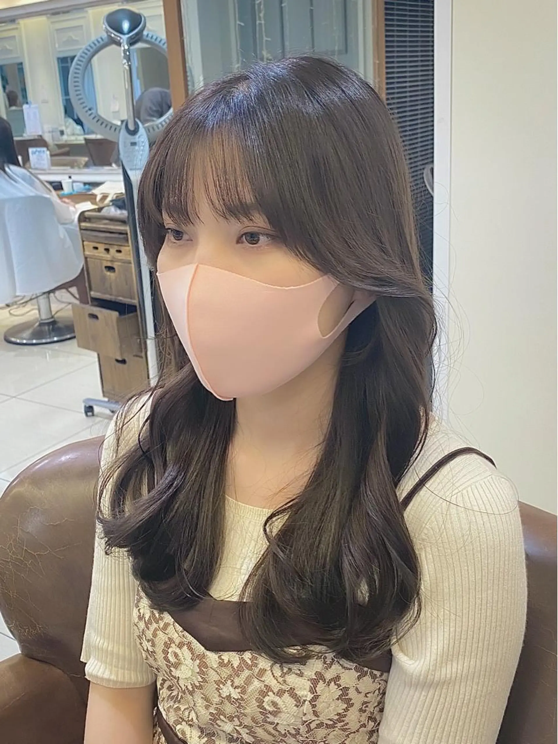 ロング ヘアアレンジ くびれヘア エギョモリ 顔まわりレイヤー ヨシンモリ 韓国風ヘア 横浜/レイヤーカット /韓国ヘア/佐藤記正のヘアスタイル