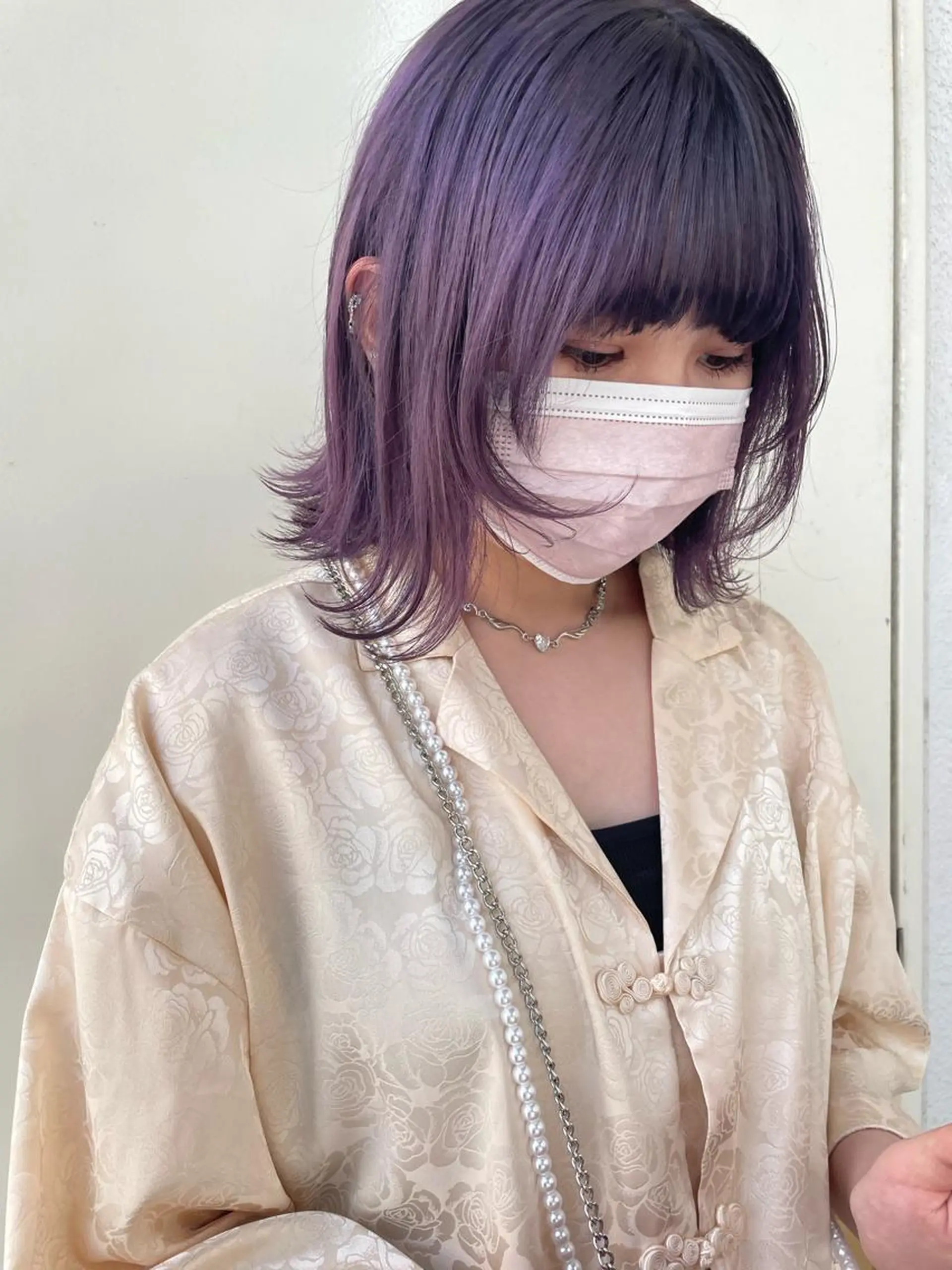 ショート カラー グラデーションカラー ラベンダーカラー ピンクカラー ピンクラベンダー ボブ レイヤー/ボブ/ 顔周り/yukinaのヘアスタイル