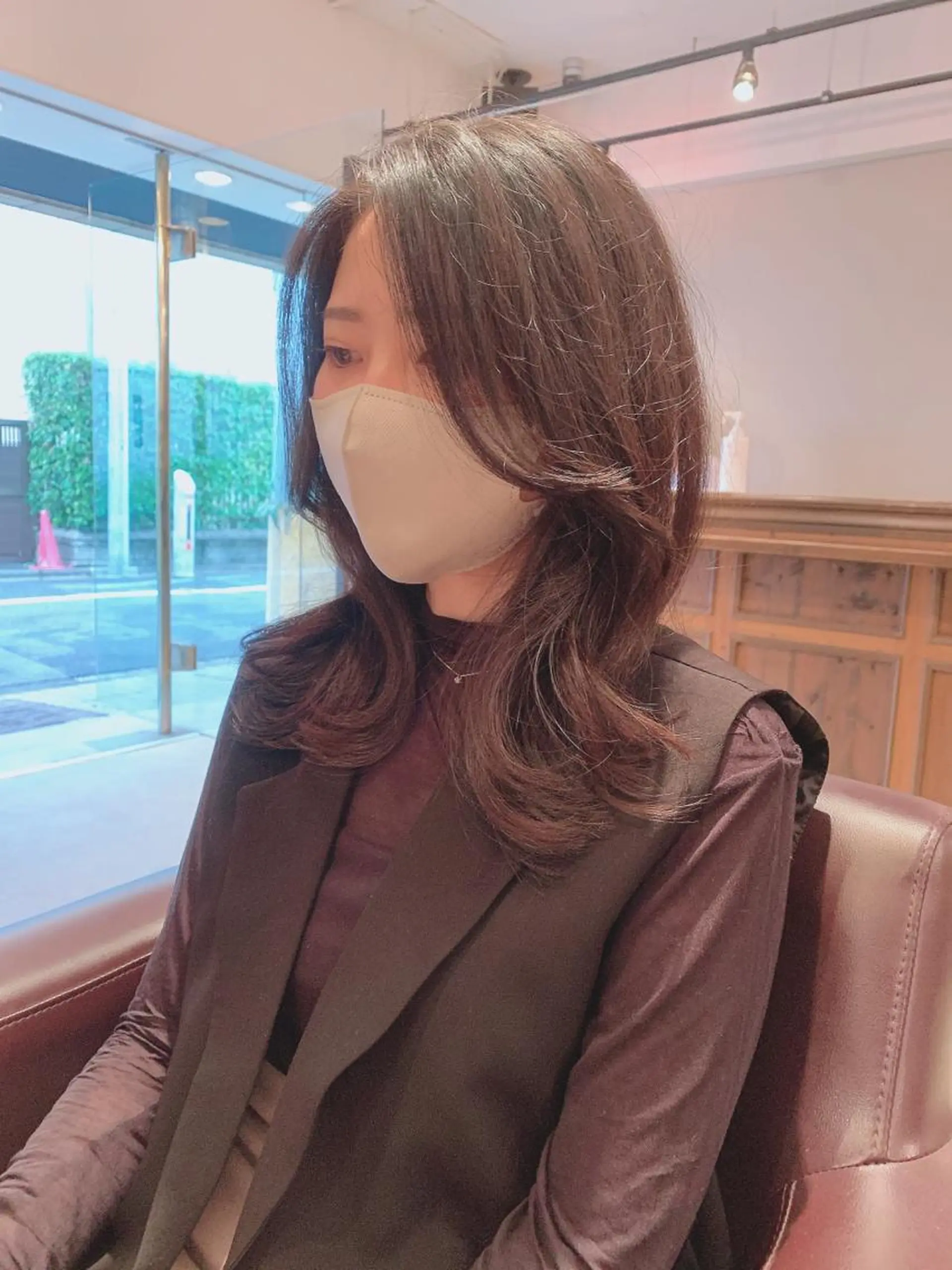 ミディアム カラー カット ヘアカラー トリートメント ヘッドスパ 透明感/オリーブ/ グレージュ/YUKAのヘアスタイル