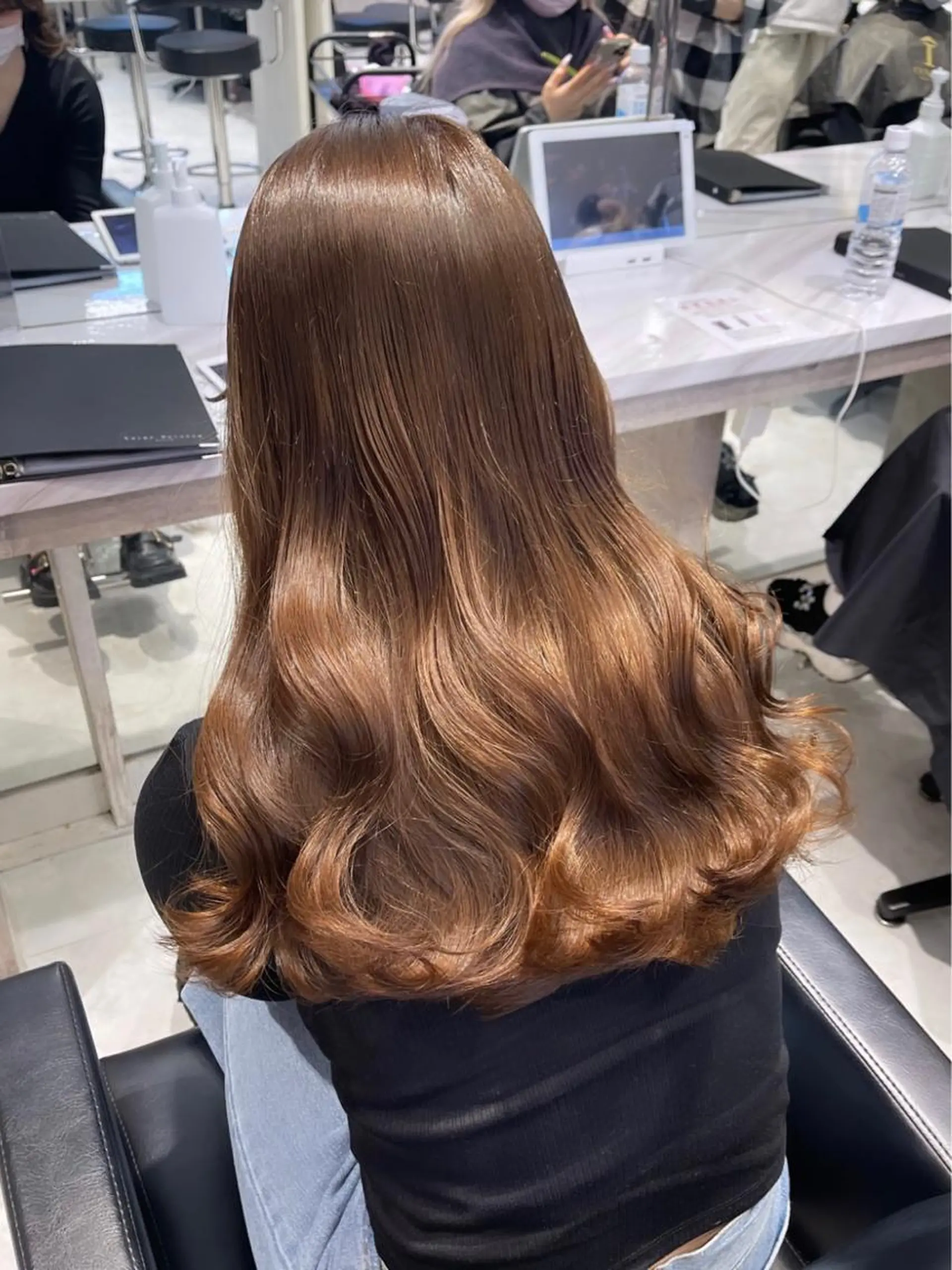 ロング カラー パーマ ヘアアレンジ メンズ キッズ ネイル マツエク・マツパ アイブロウ 🎀韓国レイヤー YURINA🎀のヘアスタイル