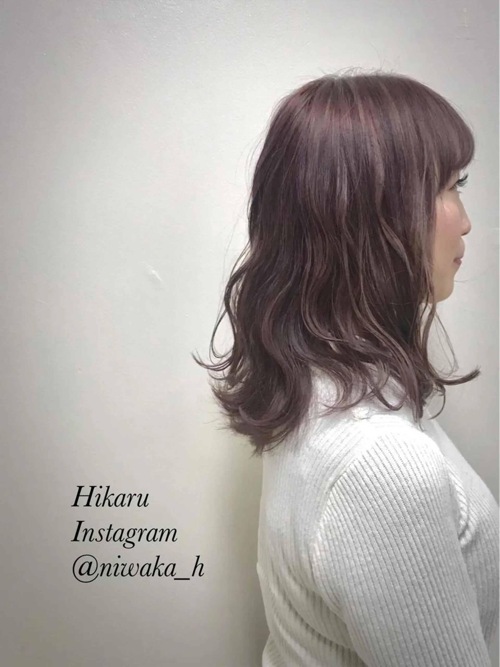 セミロング カラー ピンクカラー エリアNo.1カラー ⭐️hikaru⭐️のヘアスタイル