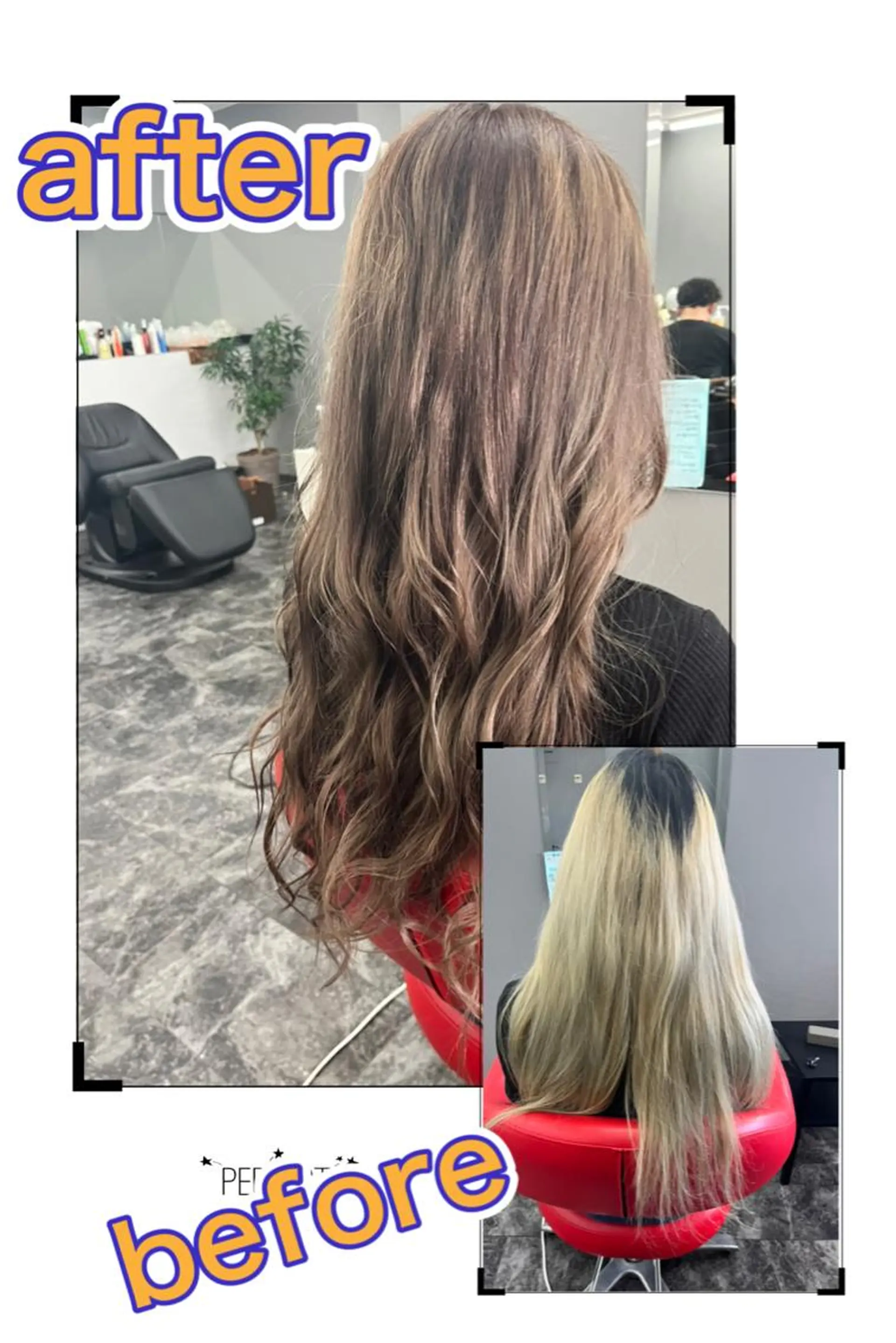 ロング カラー ブリーチ ブラウンカラー 池田 成秀のヘアスタイル