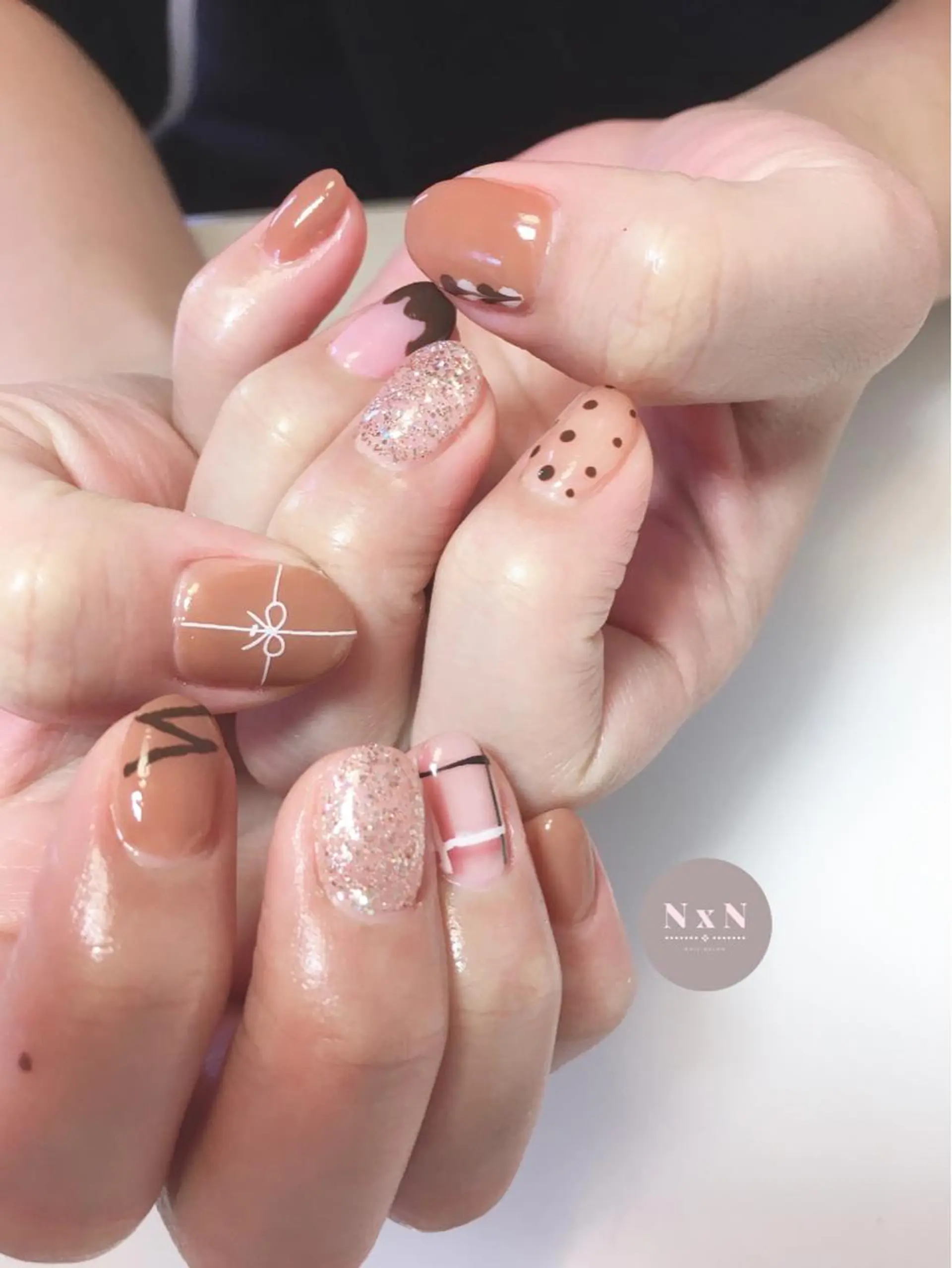 ネイル ジェルネイル ぷっくりネイル バレンタイン nail salon N×Nのネイルデザイン
