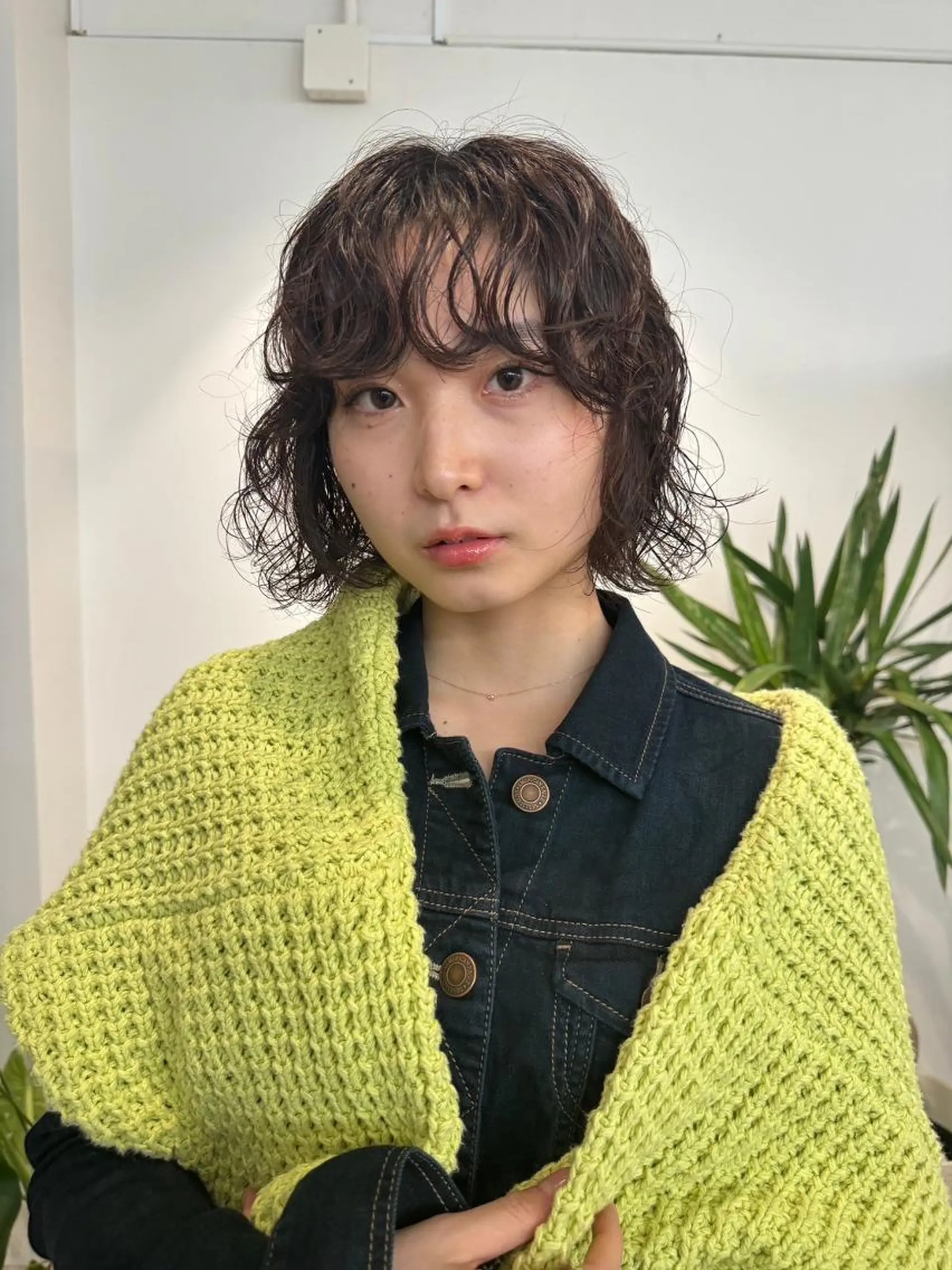 ミディアム カラー パーマ ショートボブ ミディアムパーマ アディクシーカラー ブリーチ ケアブリーチ カット ヘアカラー CEINE OURのヘアスタイル