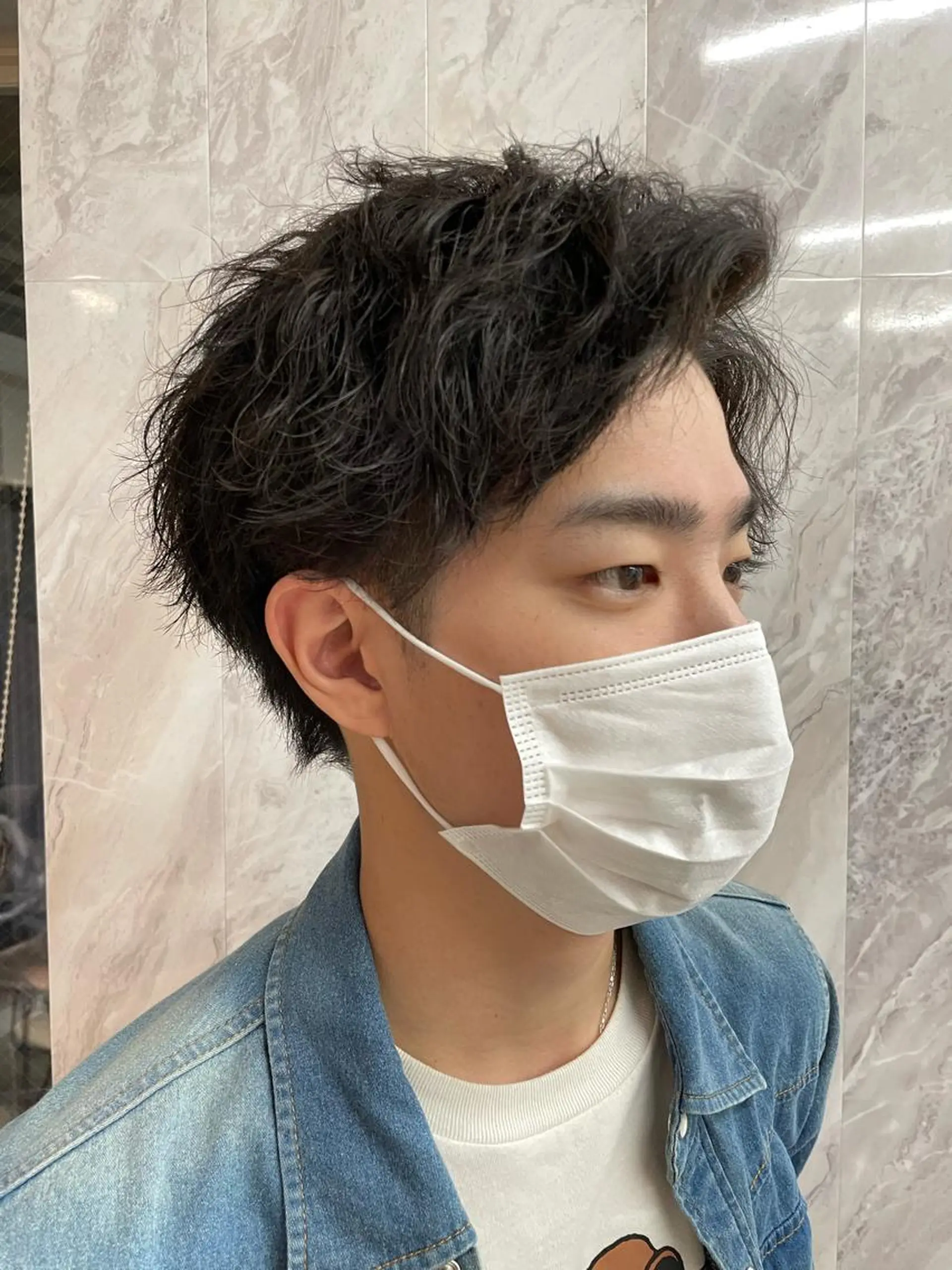 ミディアム メンズ カット パーマ トリートメント 島本 燎のヘアスタイル