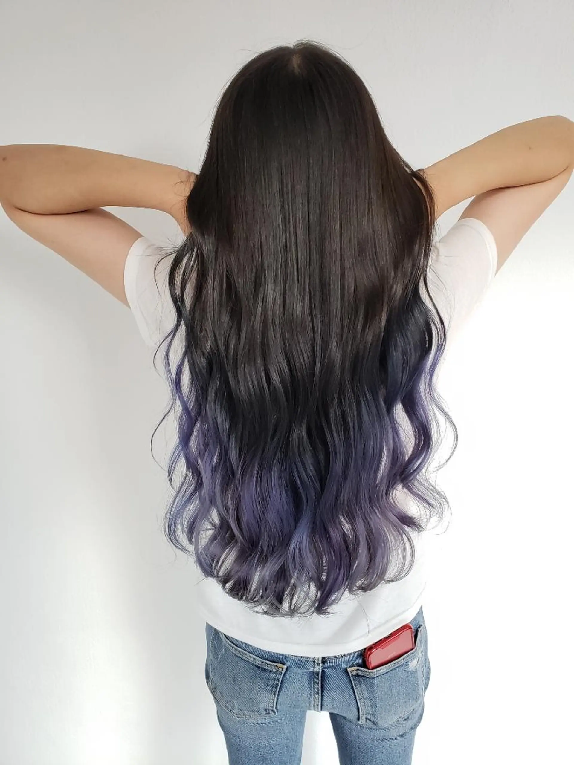 ロング カラー ヘアアレンジ ブルーカラー ブルーバイオレット グラデーションカラー バイオレットカラー 成瀬 弘光のヘアスタイル