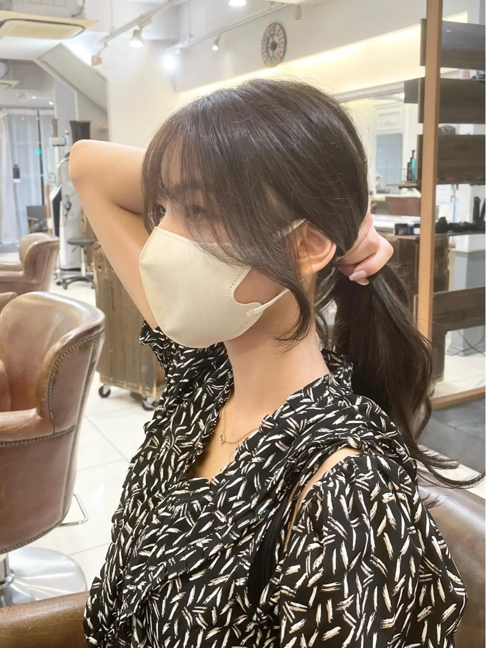 ロング カラー くびれヘア エギョモリ 顔まわりレイヤー 顔周りカット 韓国風ヘア 横浜/レイヤーカット /韓国ヘア/佐藤記正のヘアスタイル